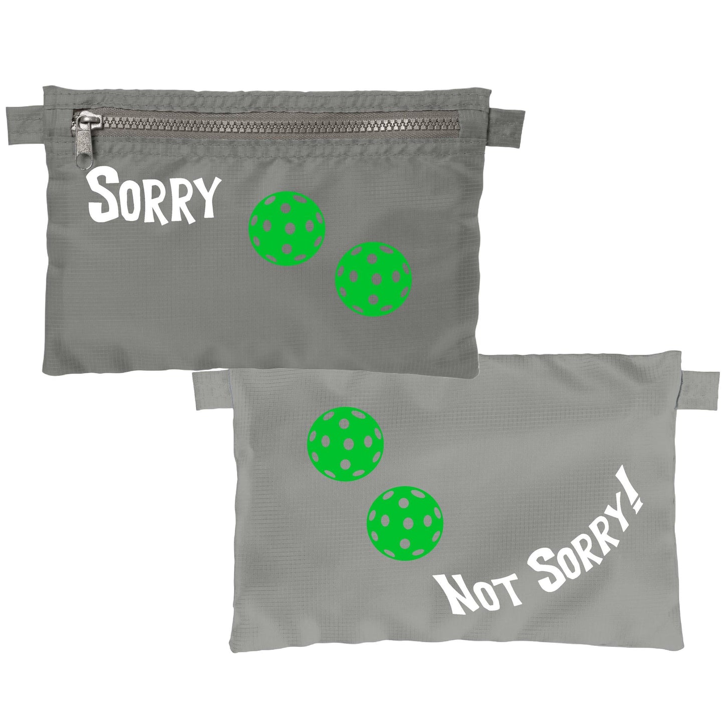 Sorry Not Sorry With Pickleballs (Customizable) | Pickleball Cosmetic Stash Pouch Bag | Small Size Court Stash Bag