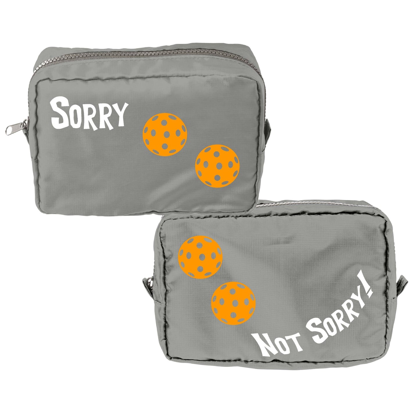 Sorry Not Sorry With Pickleballs (Customizable) | Pickleball Dimensional Cosmetic Pouch Bag | Small Size Court Dimensional Bag