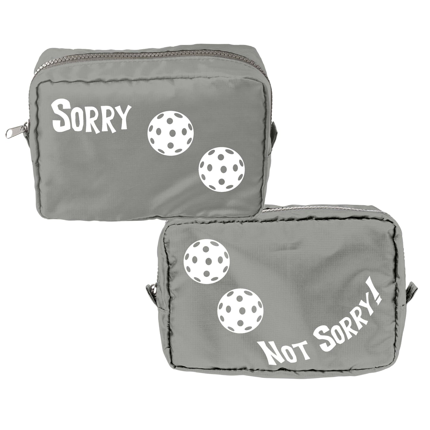 Sorry Not Sorry With Pickleballs (Customizable) | Pickleball Dimensional Cosmetic Pouch Bag | Small Size Court Dimensional Bag