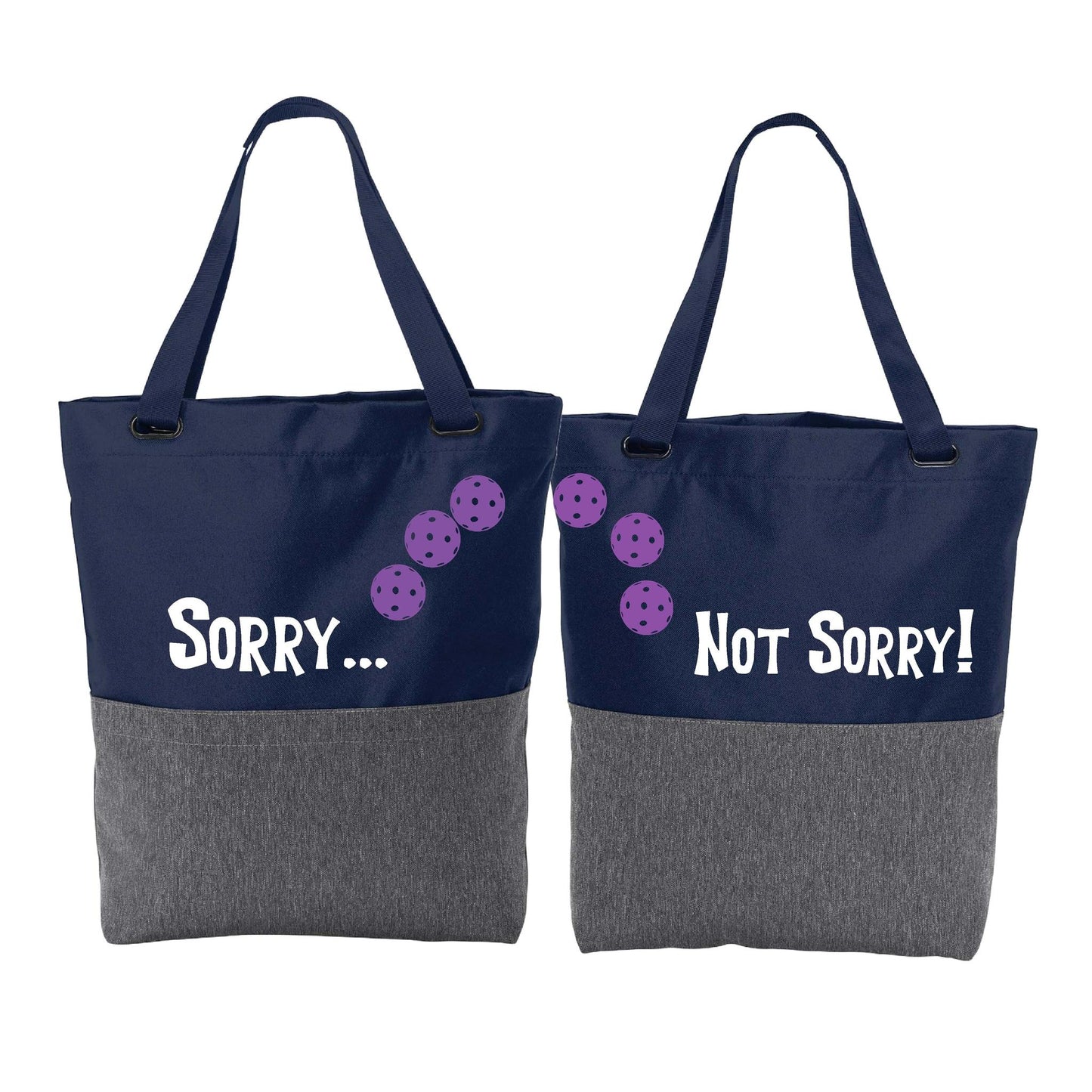 Sorry Not Sorry With Pickleballs (Customizable) | Pickleball Sports Convertible Tote Bag | Medium Size Court Tote Bag