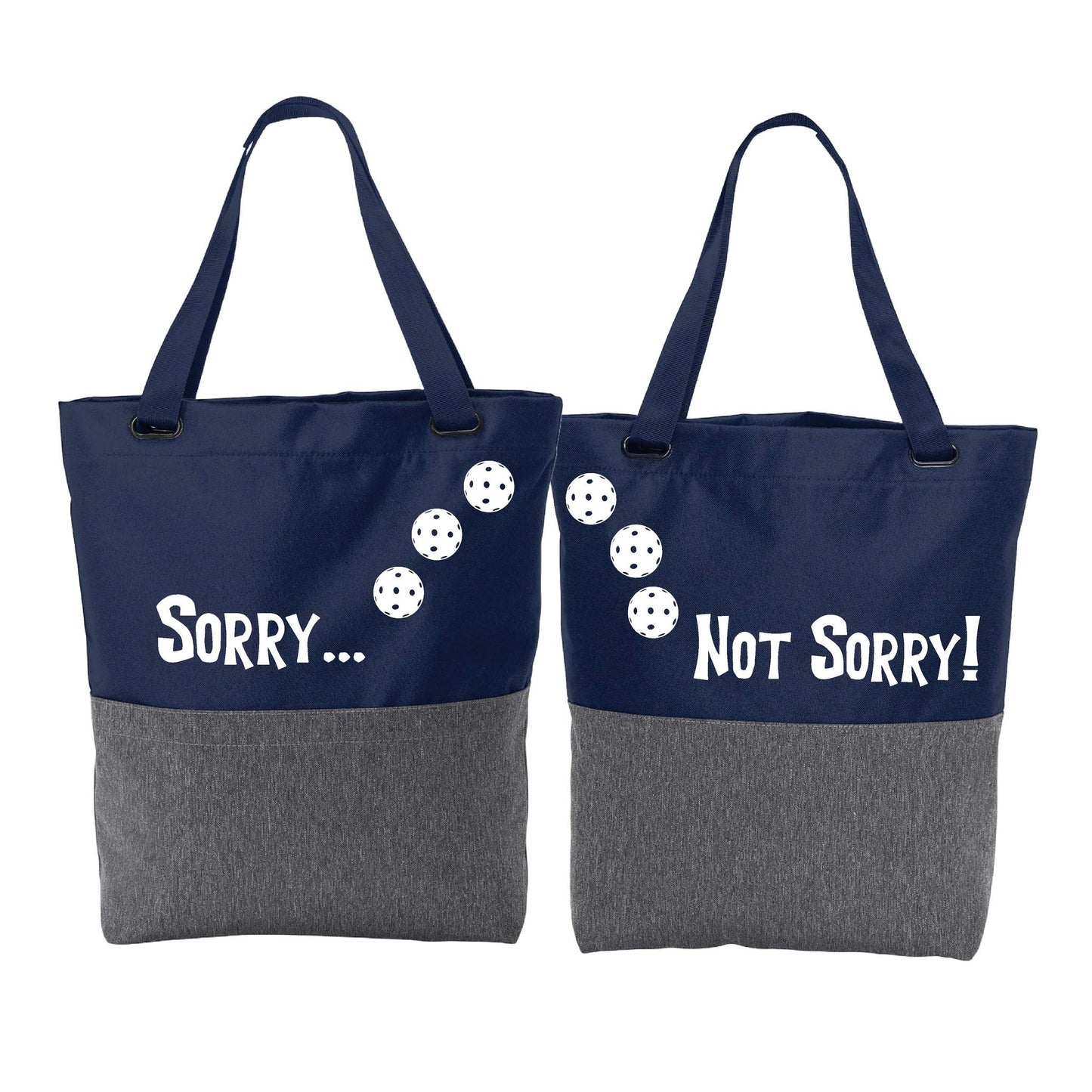 Sorry Not Sorry With Pickleballs (Customizable) | Pickleball Sports Convertible Tote Bag | Medium Size Court Tote Bag