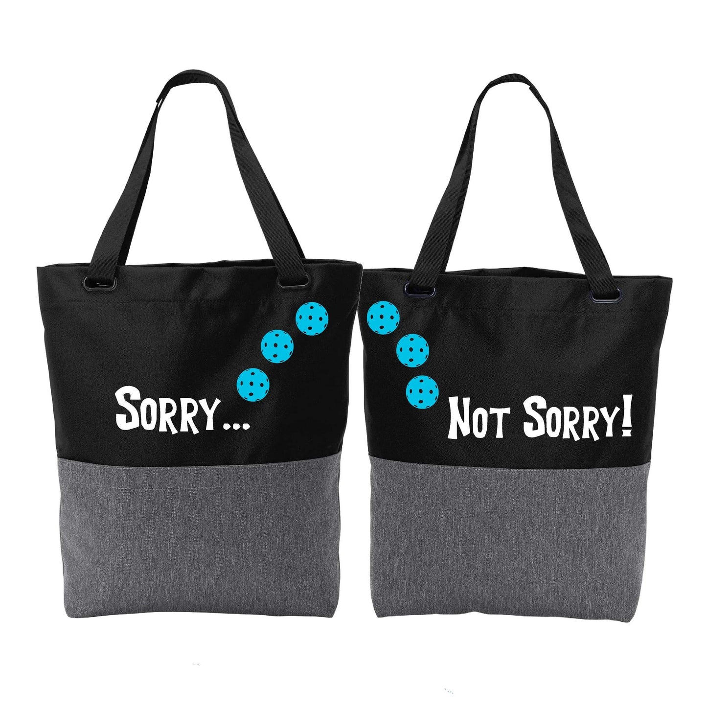 Sorry Not Sorry With Pickleballs (Customizable) | Pickleball Sports Convertible Tote Bag | Medium Size Court Tote Bag