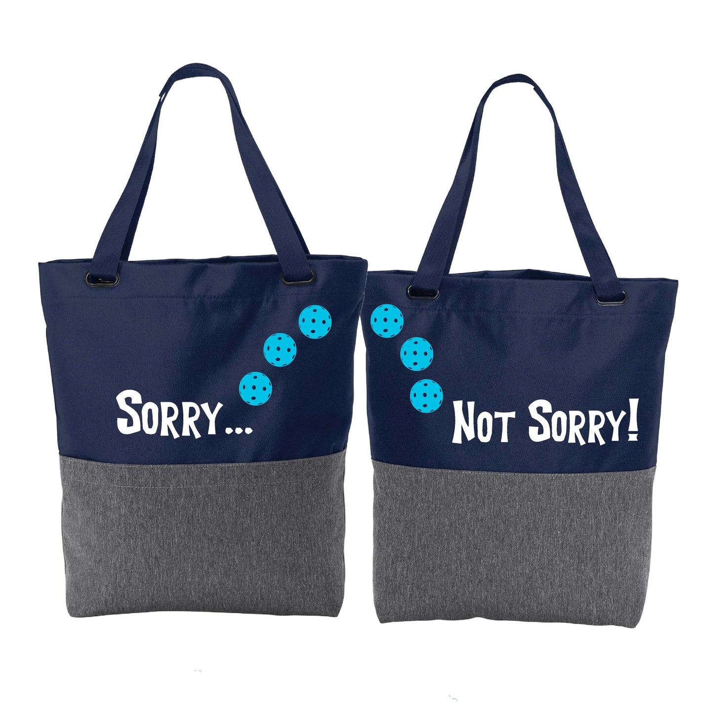Sorry Not Sorry With Pickleballs (Customizable) | Pickleball Sports Convertible Tote Bag | Medium Size Court Tote Bag