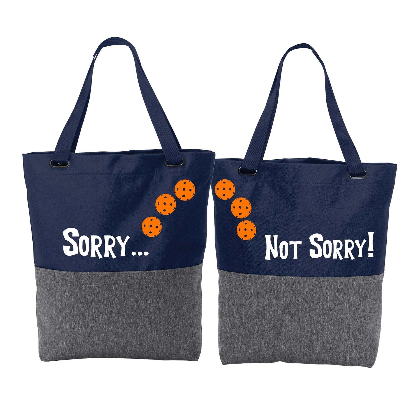 Sorry Not Sorry With Pickleballs (Customizable) | Pickleball Sports Convertible Tote Bag | Medium Size Court Tote Bag