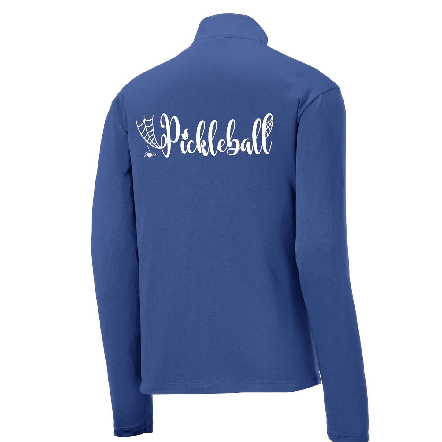 Spider Pickleball | Men's 1/4 Zip Long Sleeve Pullover Athletic Performance Shirt | 100% Polyester