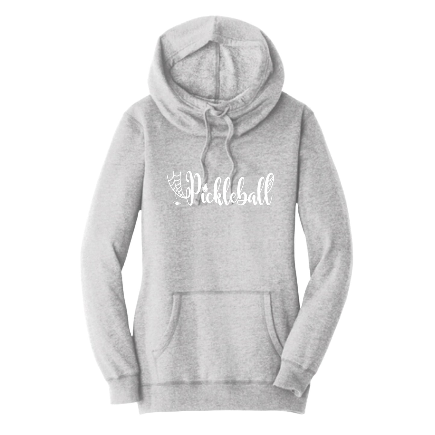 Spider Pickleball | Women’s Cowl-Neck Hoodie Pickleball Sweatshirt | 55% Cotton 45% Poly Fleece