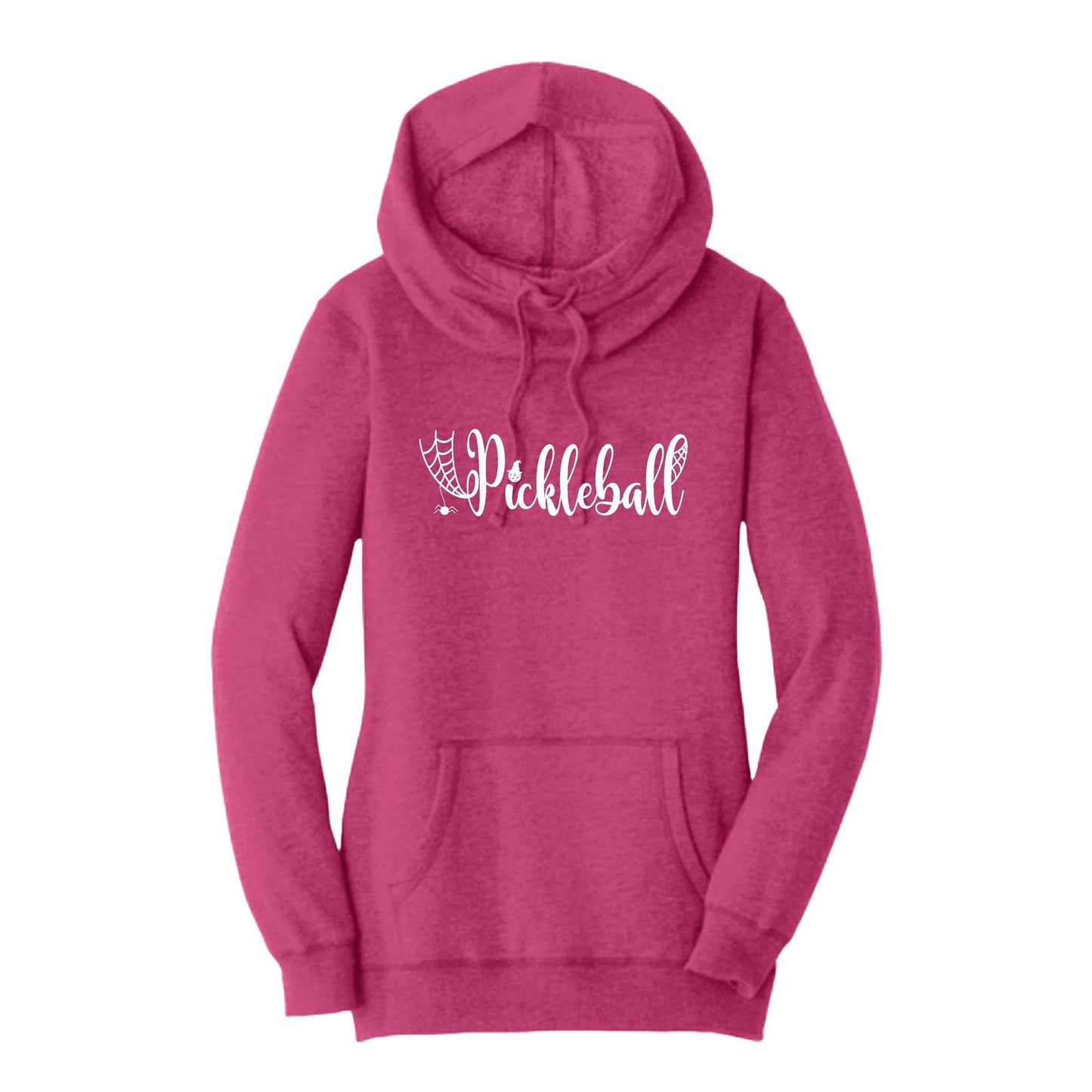Spider Pickleball | Women’s Cowl-Neck Hoodie Pickleball Sweatshirt | 55% Cotton 45% Poly Fleece