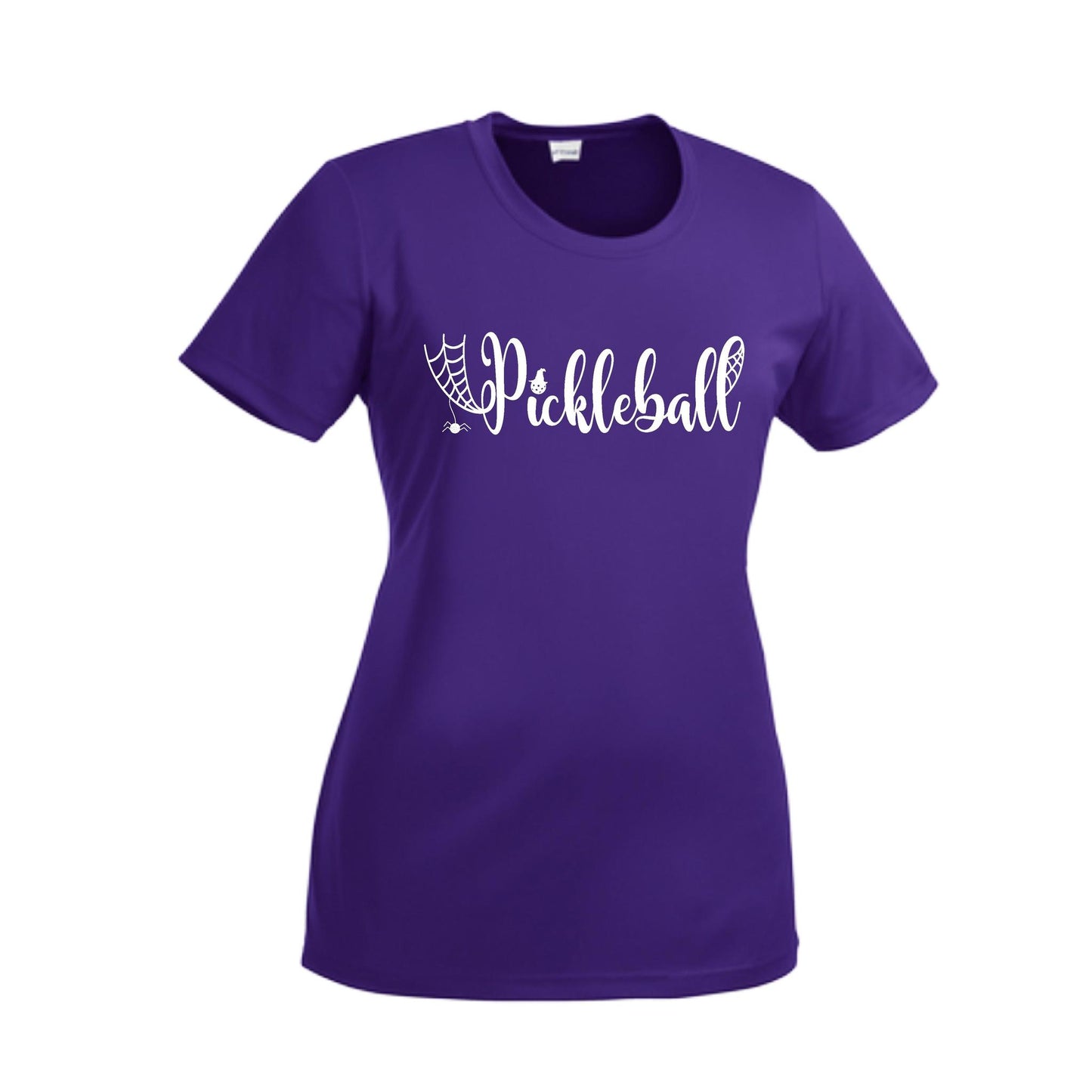 Spider Pickleball | Women’s Short Sleeve Crewneck Pickleball Performance T-Shirts | 100% Polyester