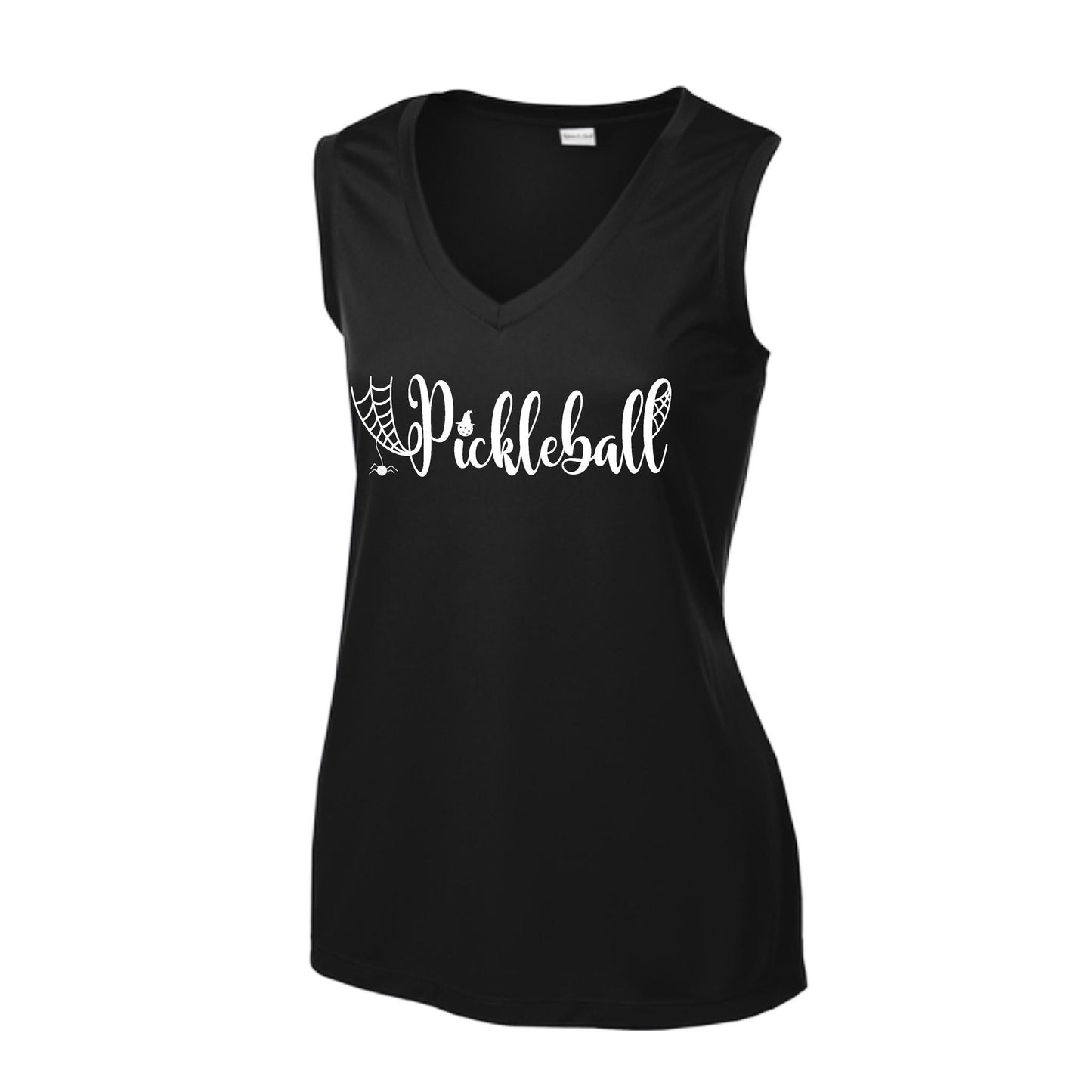 Spider Pickleball | Women’s Sleeveless Pickleball Performance T-Shirt | 100% Polyester