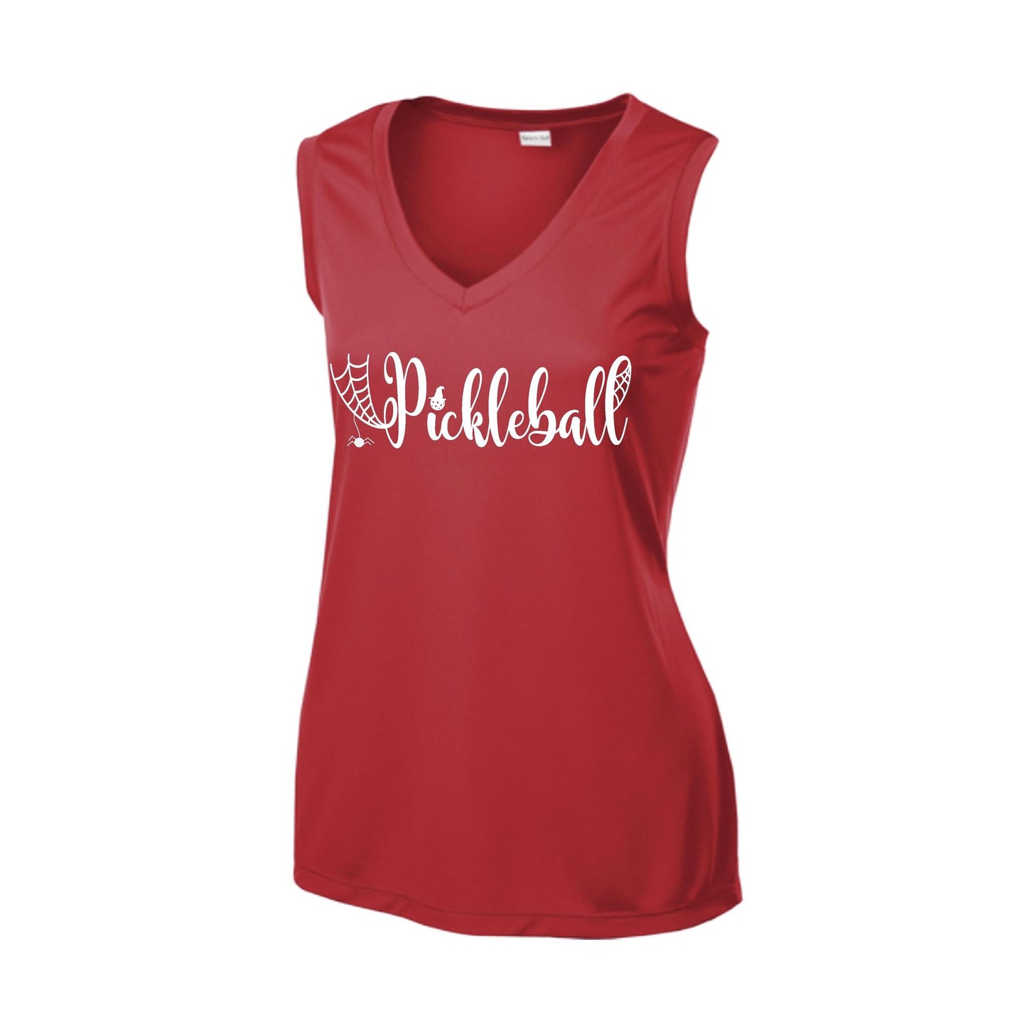 Spider Pickleball | Women’s Sleeveless Pickleball Performance T-Shirt | 100% Polyester