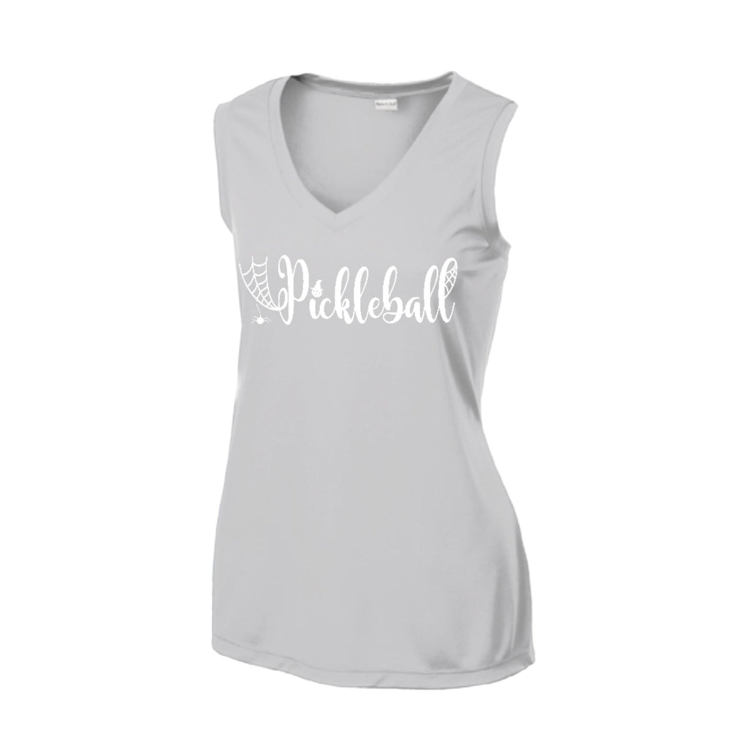 Spider Pickleball | Women’s Sleeveless Pickleball Performance T-Shirt | 100% Polyester