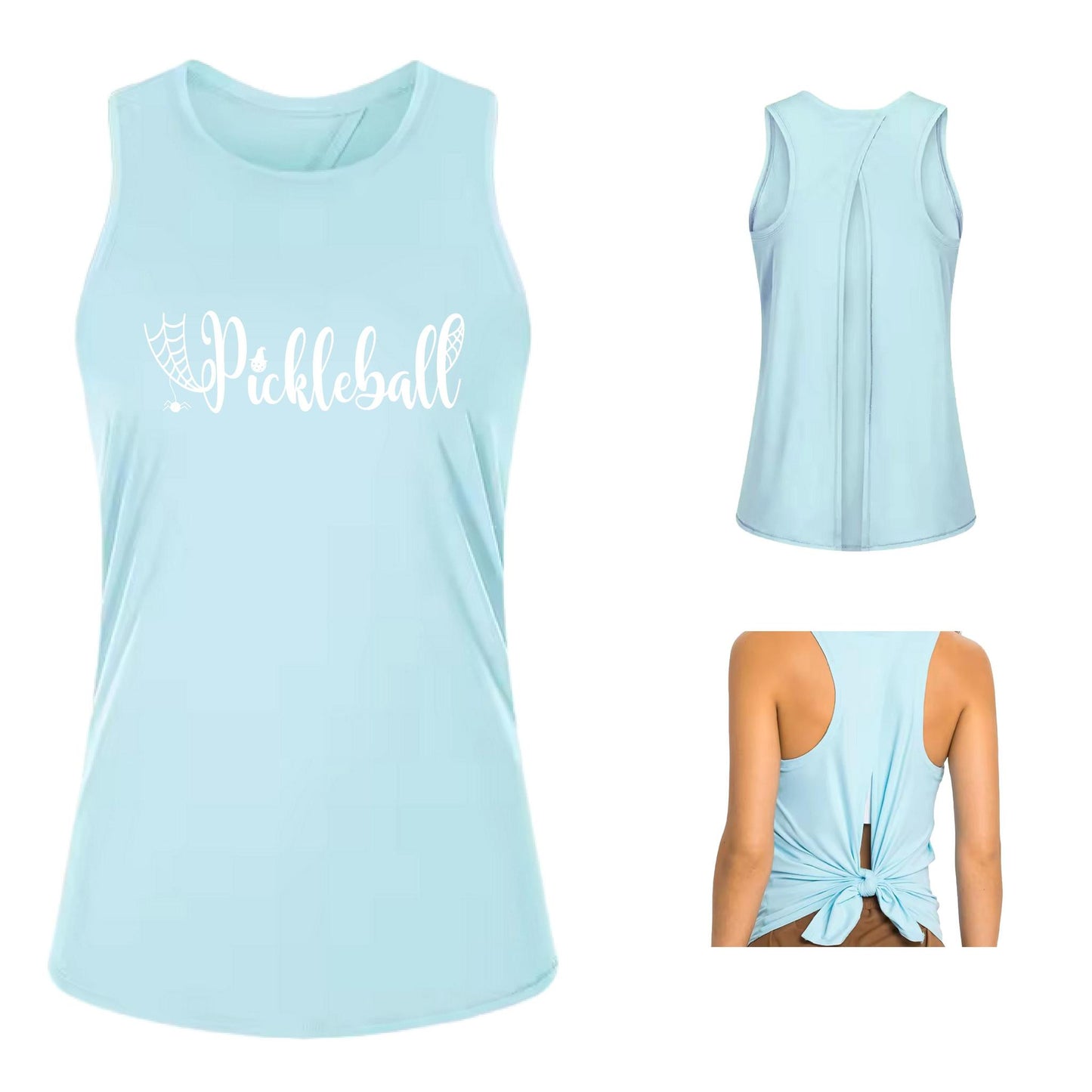Spider Pickleball | Women's Split Back or Tied Back Pickleball Performance Tank | 80/20 Nylon Spandex Mix