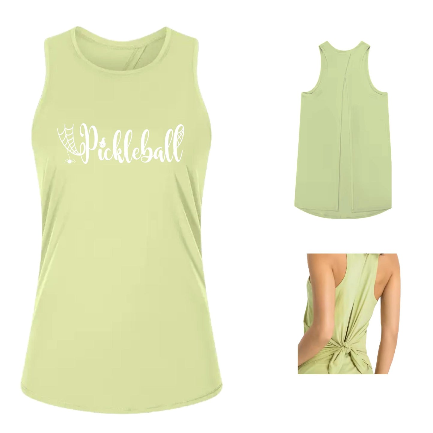 Spider Pickleball | Women's Split Back or Tied Back Pickleball Performance Tank | 80/20 Nylon Spandex Mix