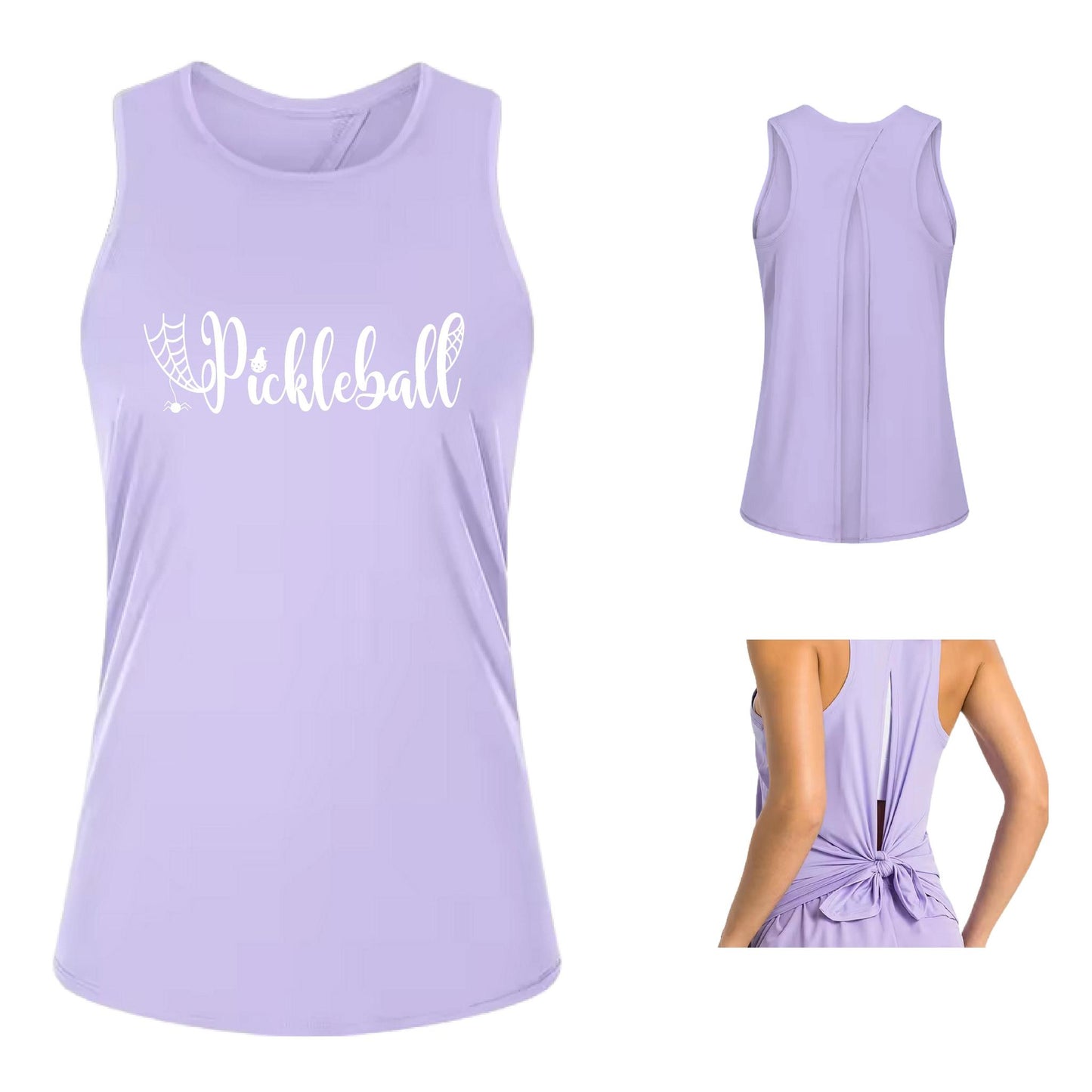 Spider Pickleball | Women's Split Back or Tied Back Pickleball Performance Tank | 80/20 Nylon Spandex Mix
