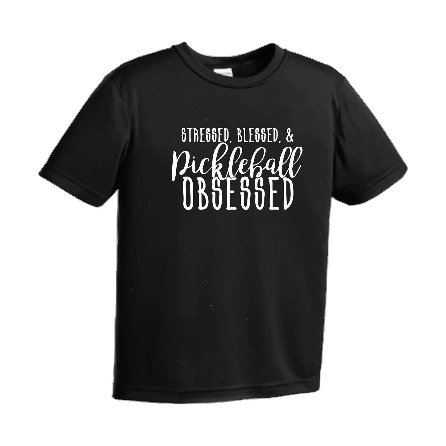 Stressed Blessed & Pickleball Obsessed | Men's Short Sleeve Athletic Performance T-Shirt | 100% Polyester