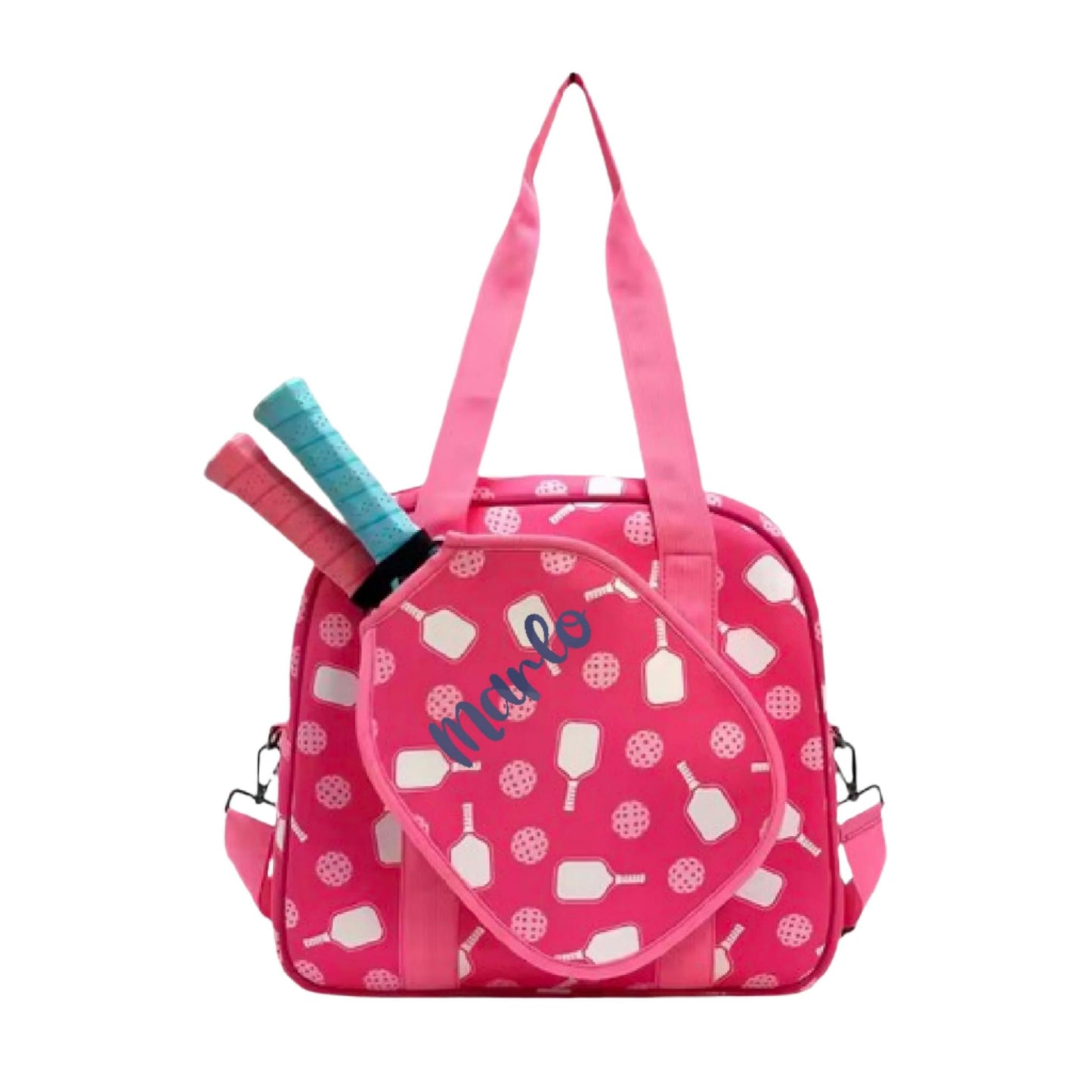 "Sugar Rush" Pink and Yellow Pickleball Bag (Free Customization) | Pickleball Sports Bag | Medium Size Court Bag