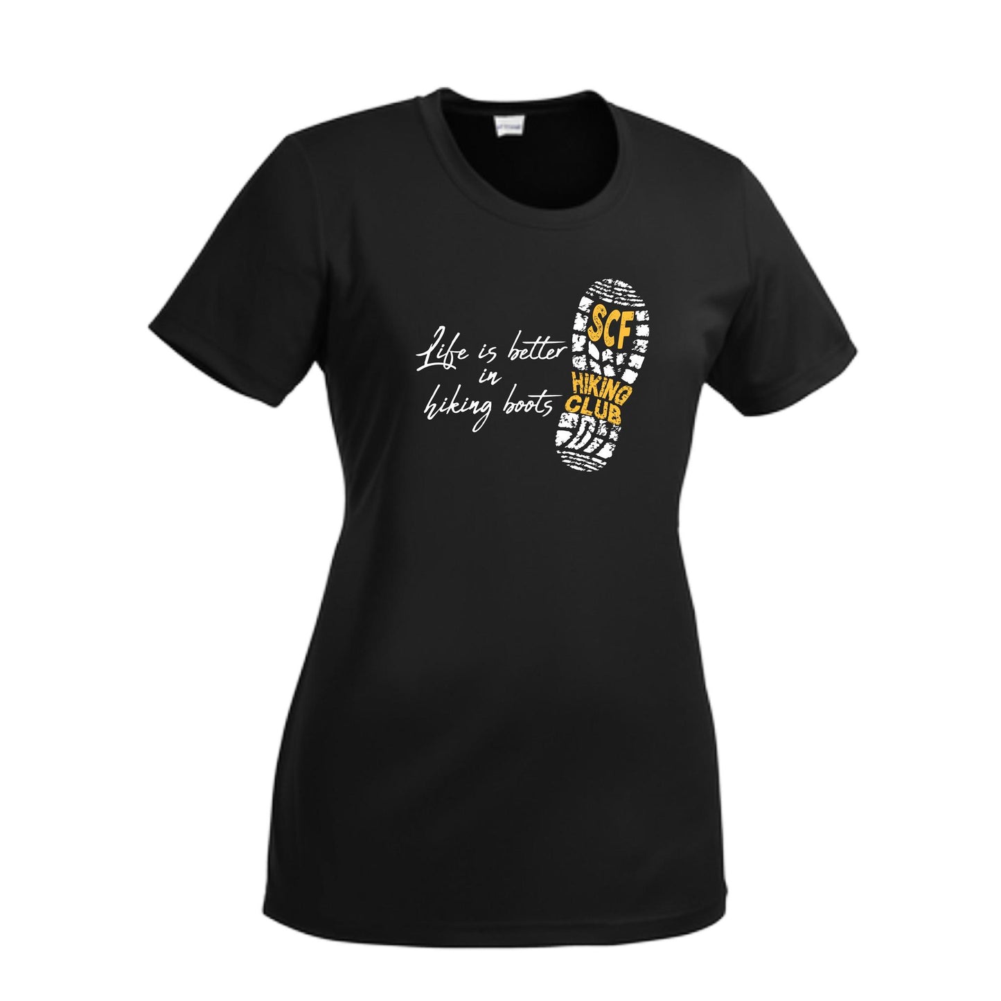 Sun City Festival Hiking Club | Women’s Short Sleeve Crewneck Hiking Performance T-Shirts | 100% Polyester