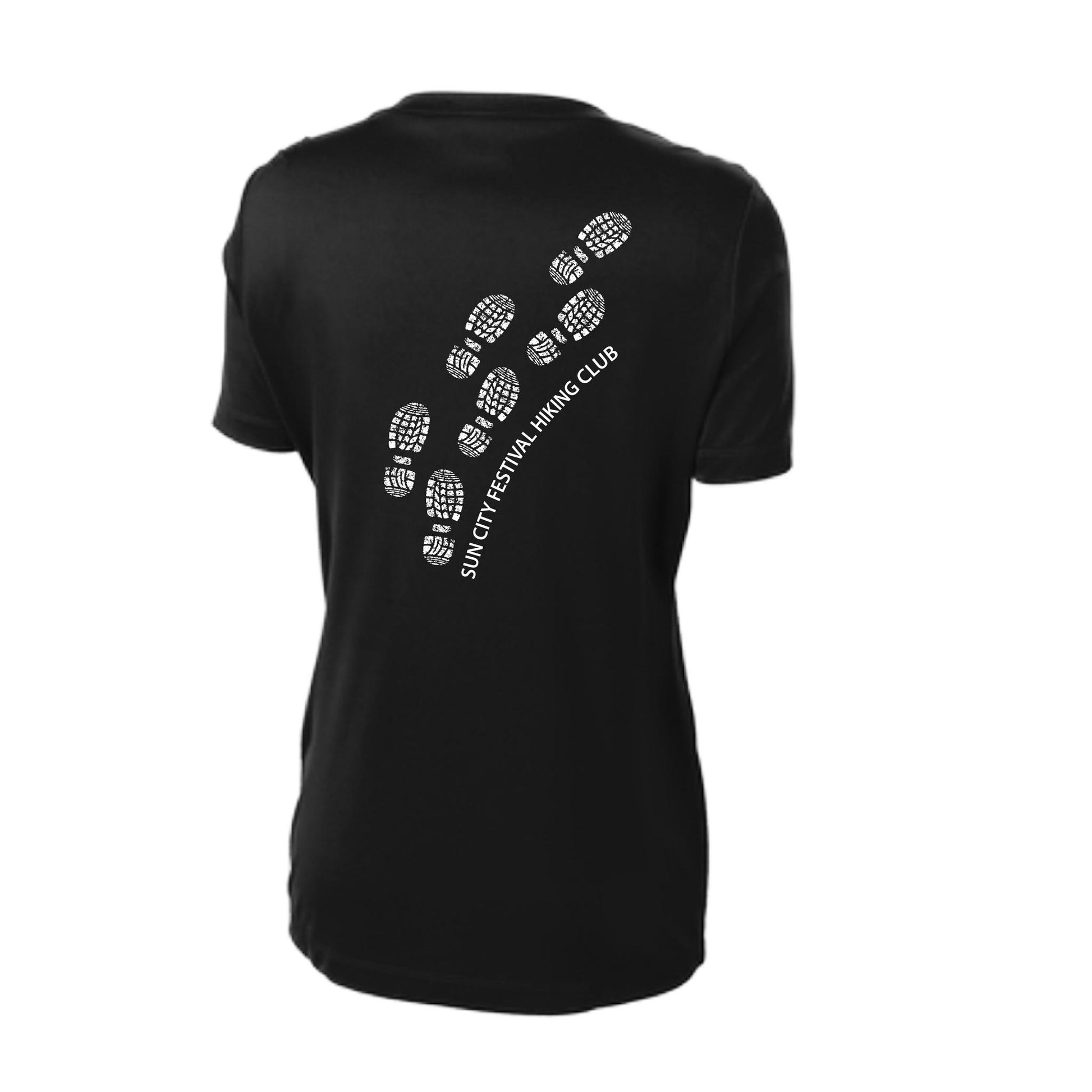 Sun City Festival Hiking Club | Women’s Short Sleeve V-Neck Performance T-Shirt | 100% Polyester