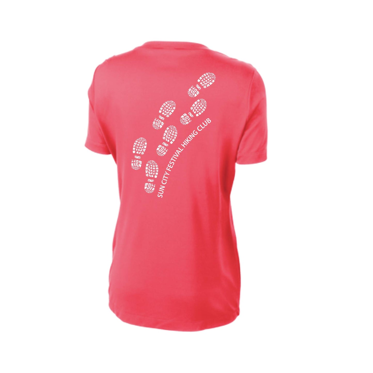 Sun City Festival Hiking Club | Women’s Short Sleeve V-Neck Performance T-Shirt | 100% Polyester