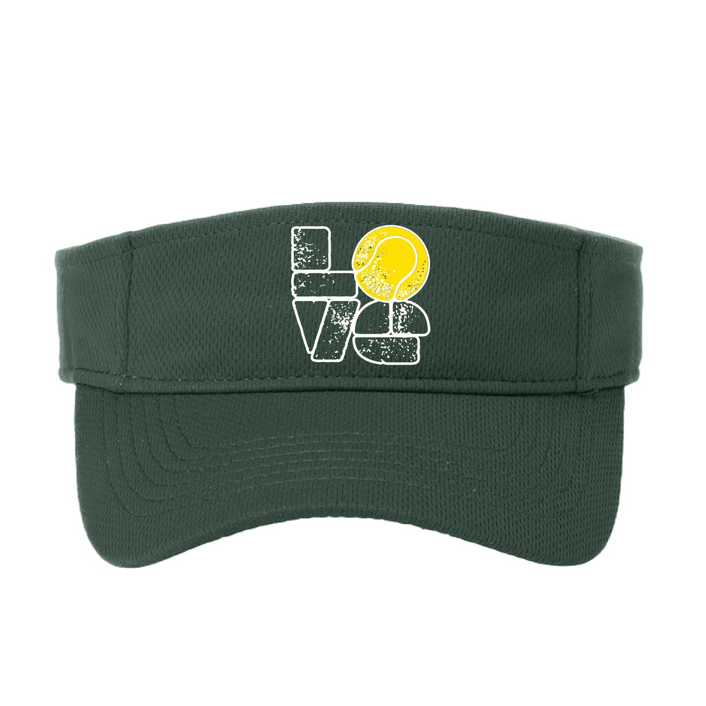 Tennis Love Stacked | Tennis Visors | Moisture Wicking 100% Polyester