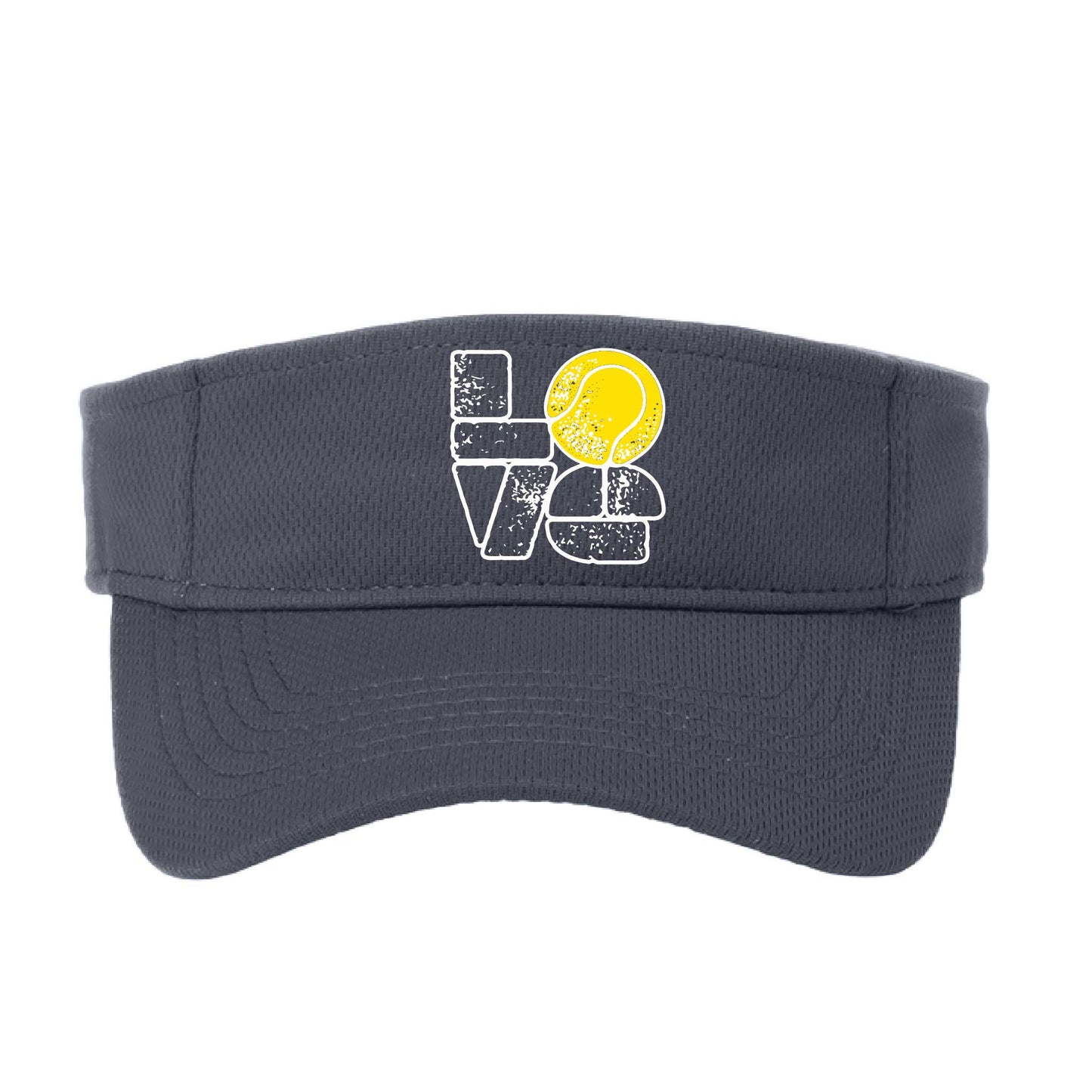 Tennis Love Stacked | Tennis Visors | Moisture Wicking 100% Polyester