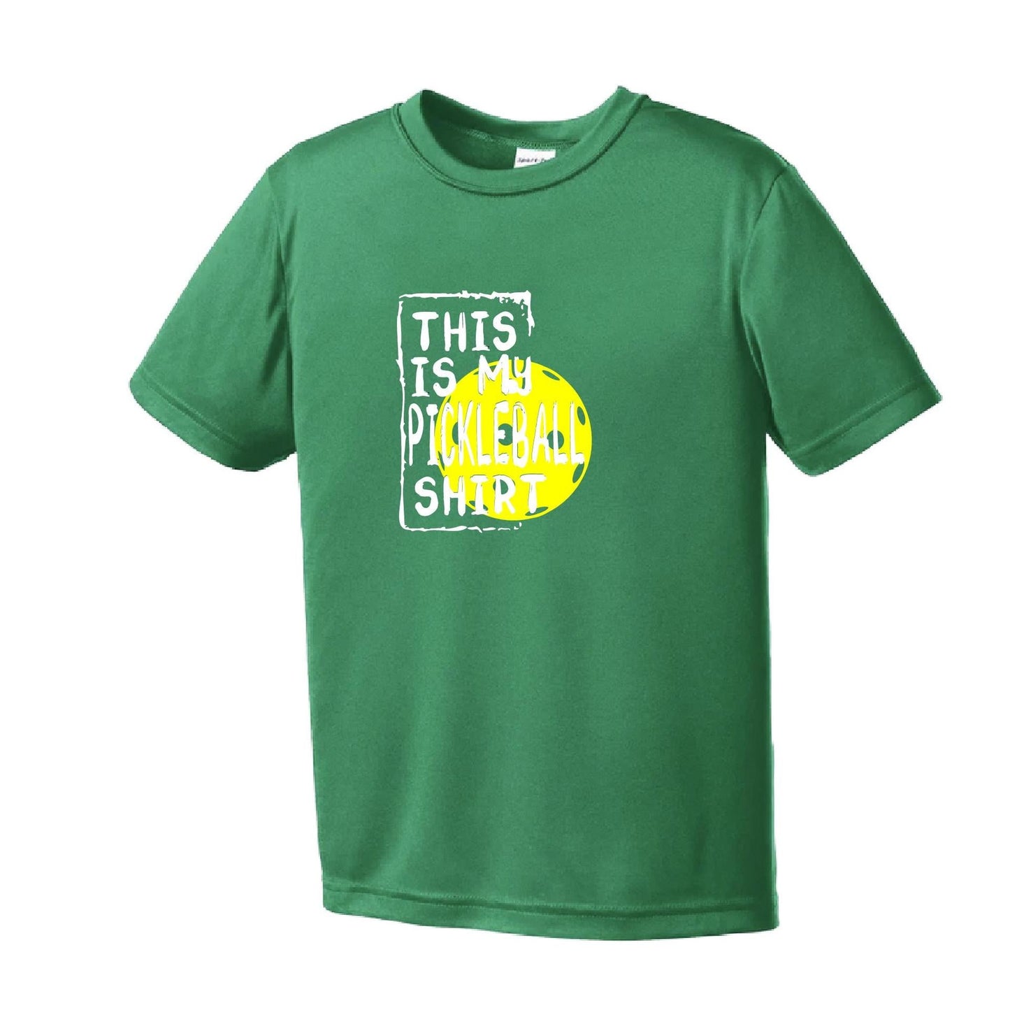 This Is My Pickleball Shirt | Youth Short Sleeve Pickleball Performance T-Shirts | 100% Polyester