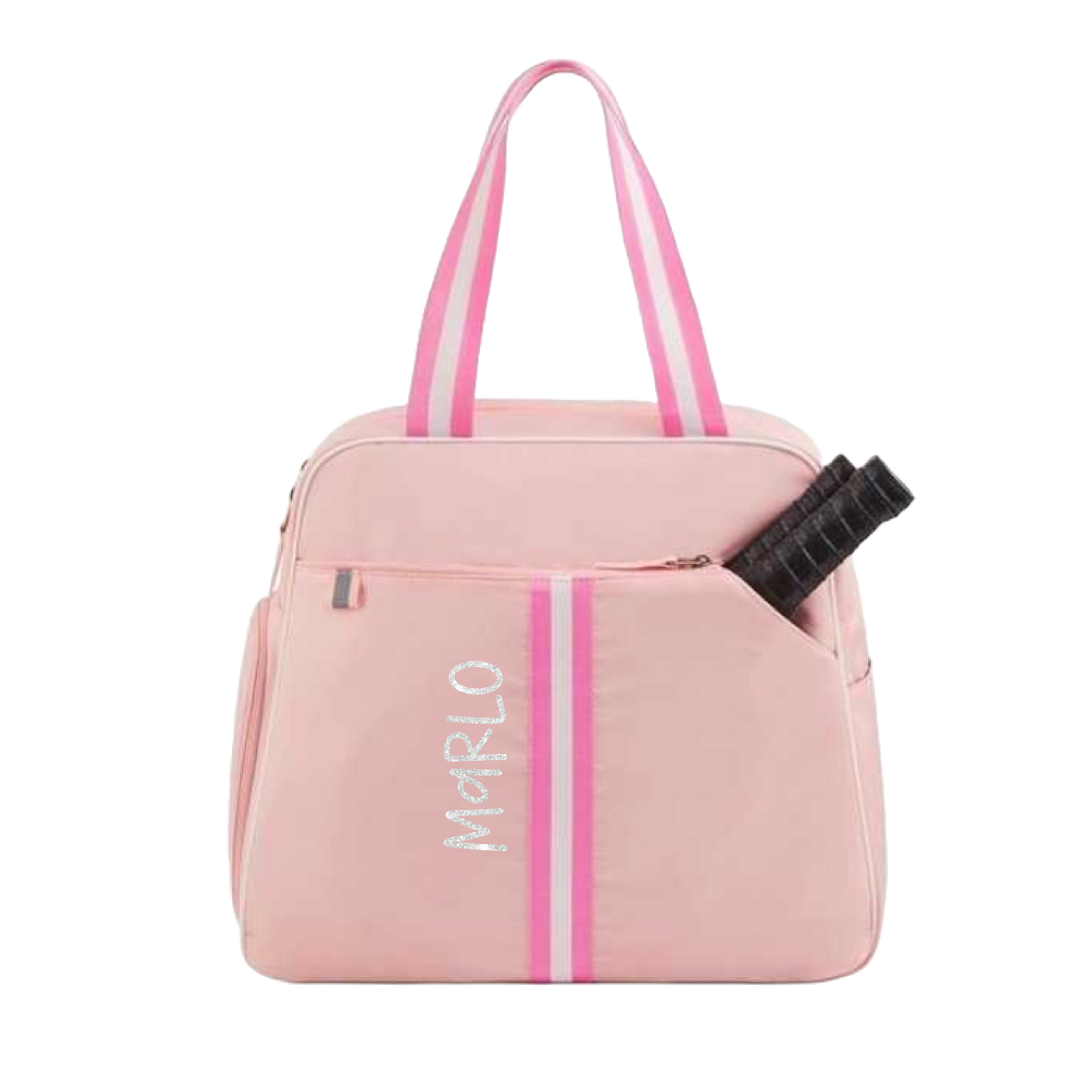 "Timeless" Pink Pickleball Bag (Free Customization) | Pickleball Sports Bag | Medium Size Court Bag
