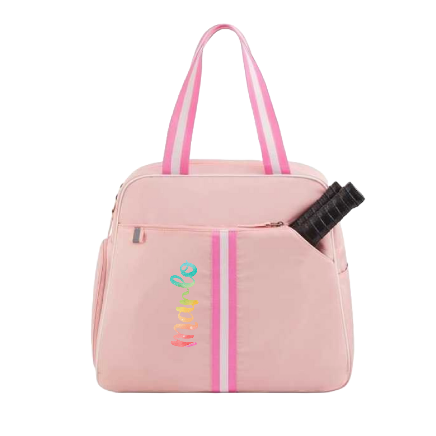 "Timeless" Pink Pickleball Bag (Free Customization) | Pickleball Sports Bag | Medium Size Court Bag
