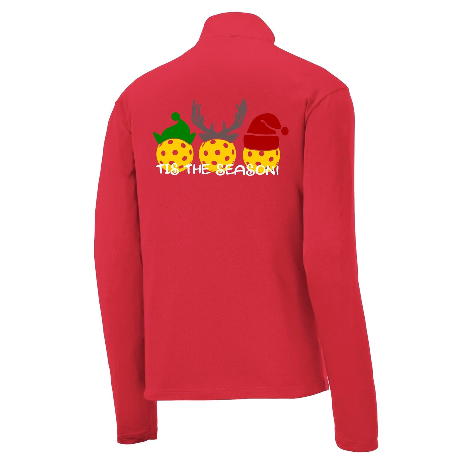 Tis the Season | Men's 1/4 Zip Long Sleeve Pullover Athletic Performance Shirt | 100% Polyester