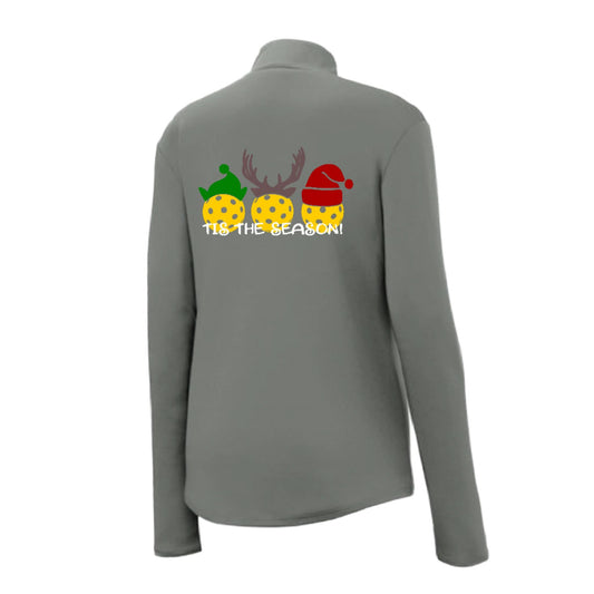 Tis the Season | Women's 1/4 Zip Pickleball Performance Pullover Shirt | 100% Polyester