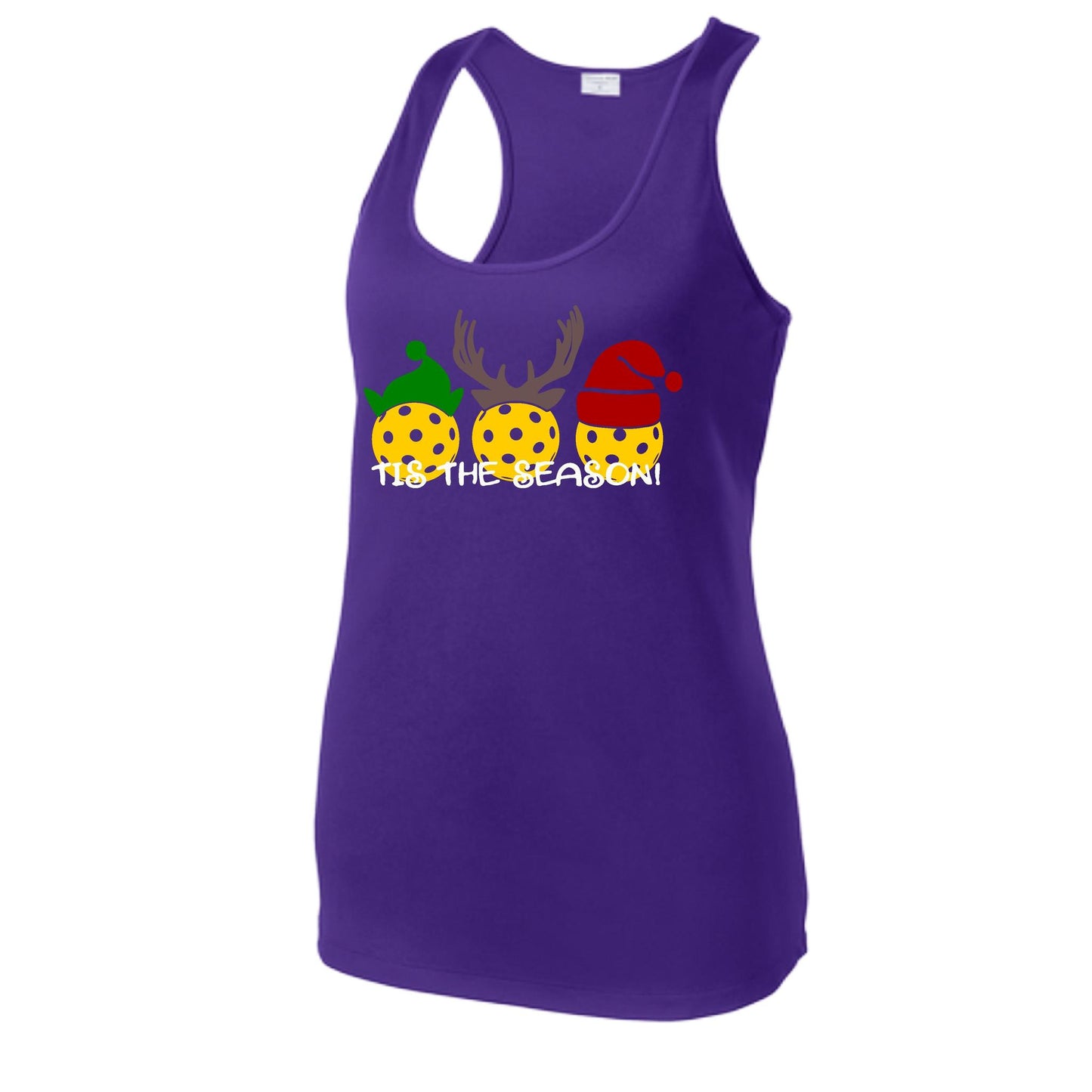Tis the Season | Women's Racerback Pickleball Performance Tank | 100% Polyester