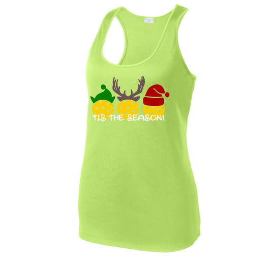 Tis the Season | Women's Racerback Pickleball Performance Tank | 100% Polyester