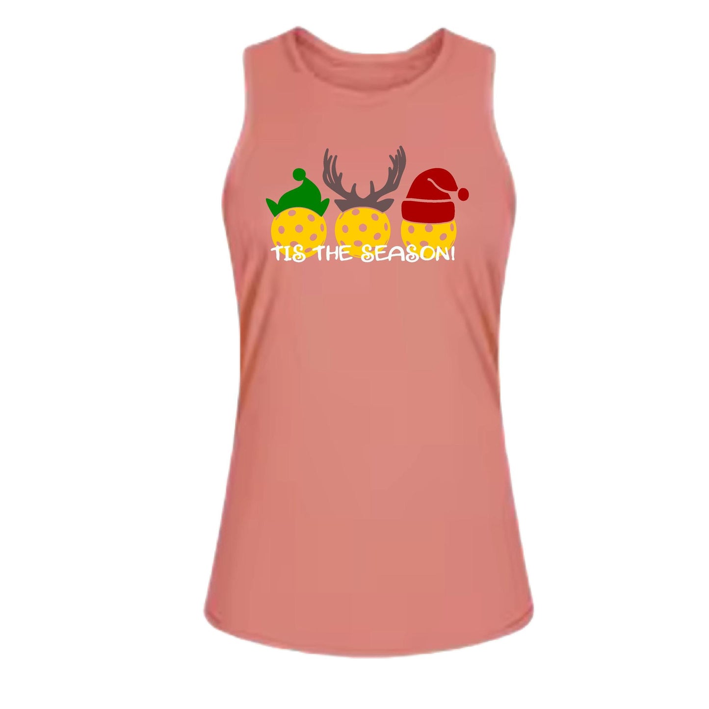 Tis the Season | Women's Split Back or Tied Back Pickleball Performance Tank | 80/20 Nylon Spandex Mix