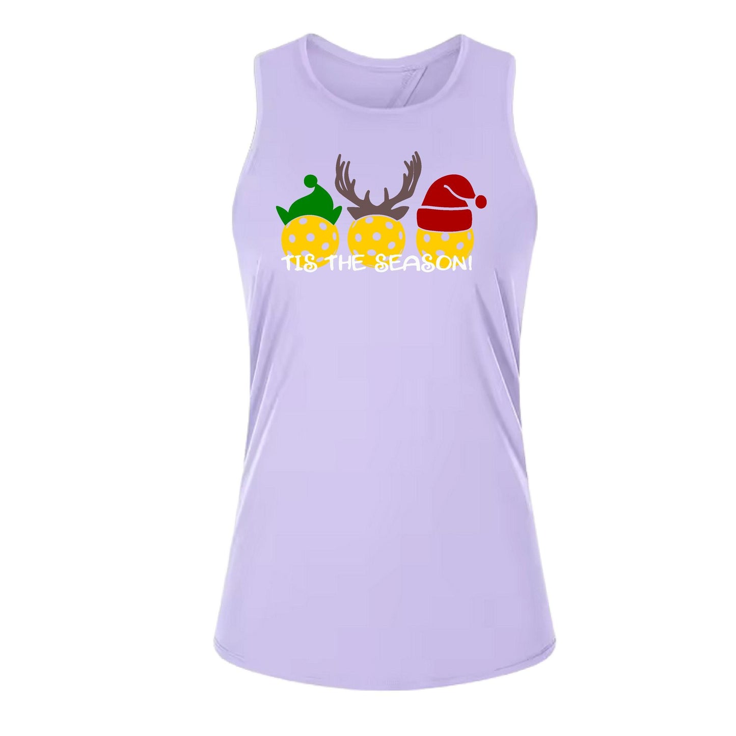 Tis the Season | Women's Split Back or Tied Back Pickleball Performance Tank | 80/20 Nylon Spandex Mix