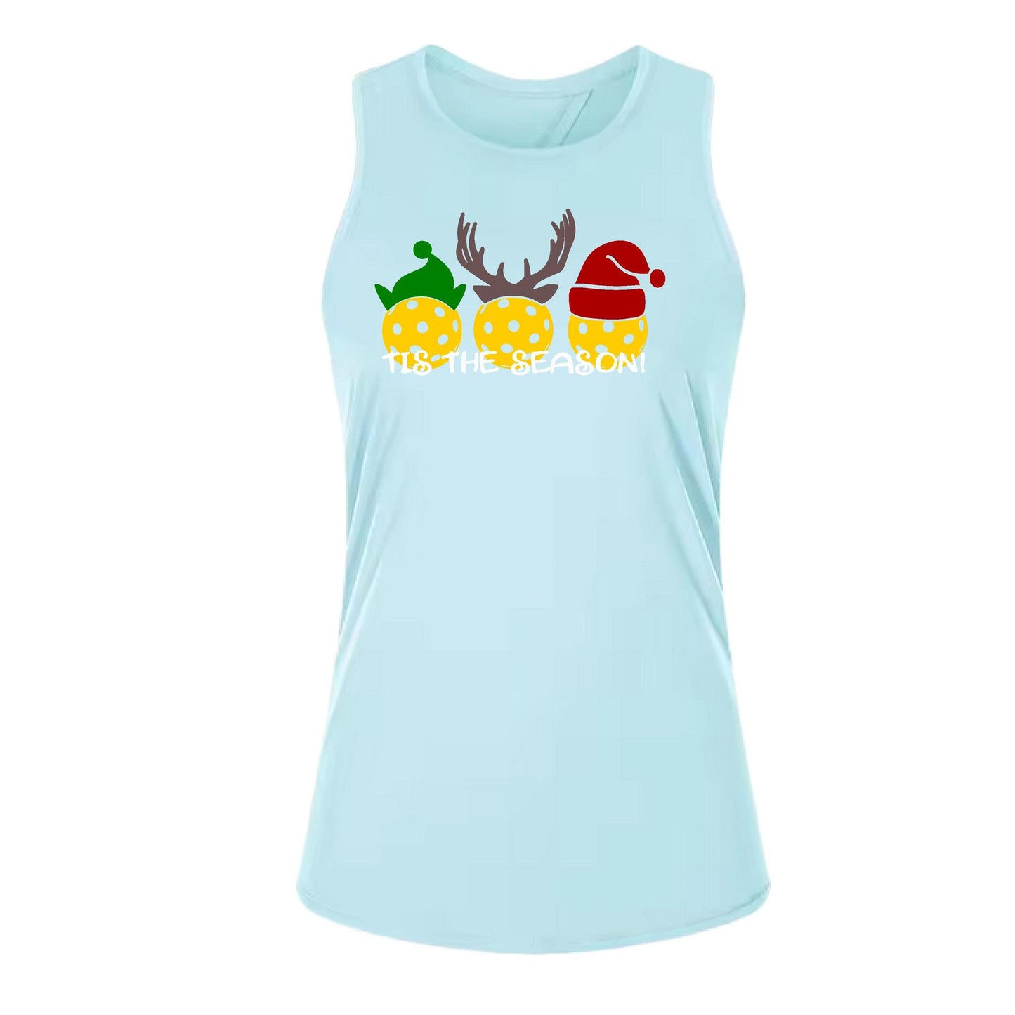 Tis the Season | Women's Split Back or Tied Back Pickleball Performance Tank | 80/20 Nylon Spandex Mix