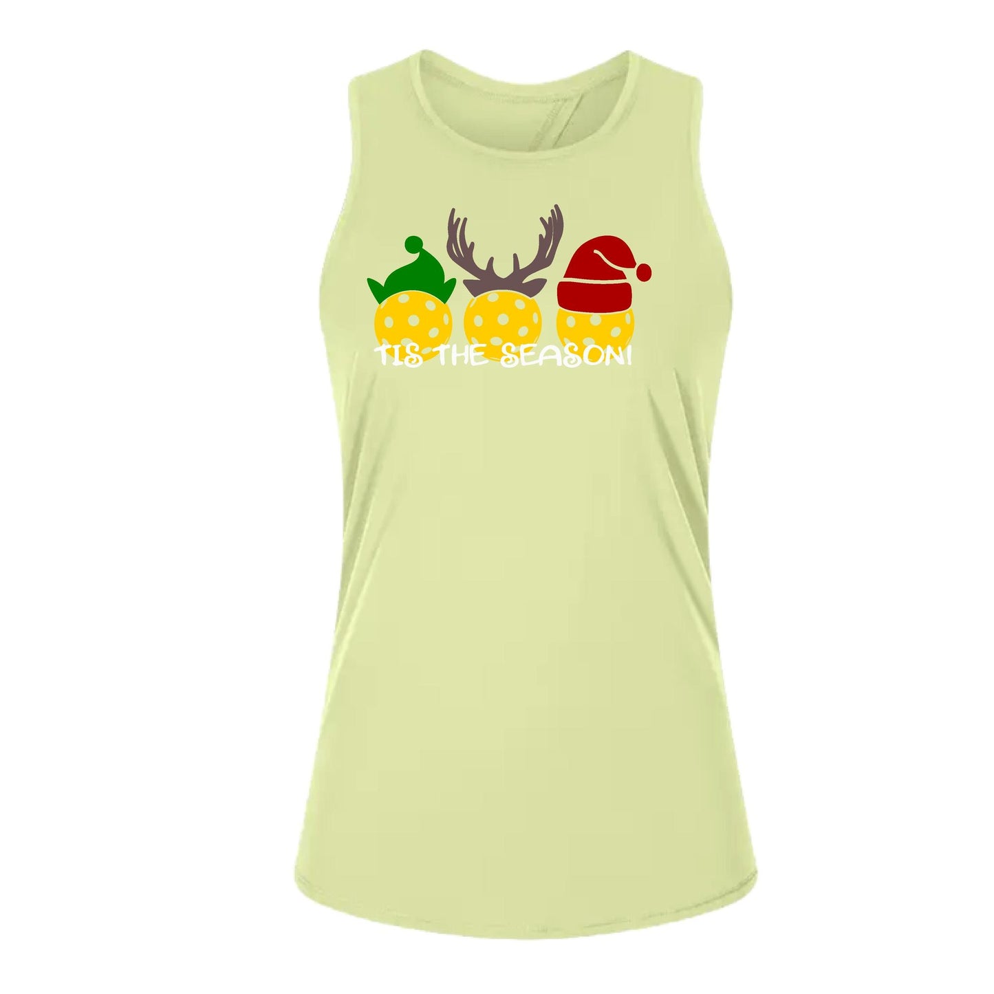Tis the Season | Women's Split Back or Tied Back Pickleball Performance Tank | 80/20 Nylon Spandex Mix