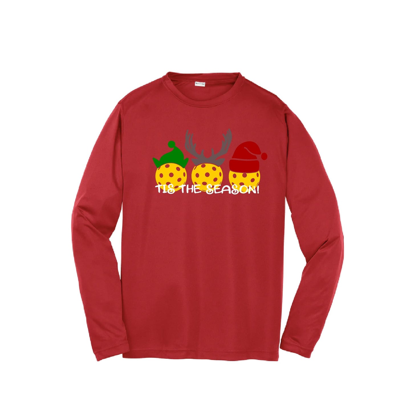 Tis the Season | Youth Long Sleeve Pickleball Performance T-Shirts | 100% Polyester