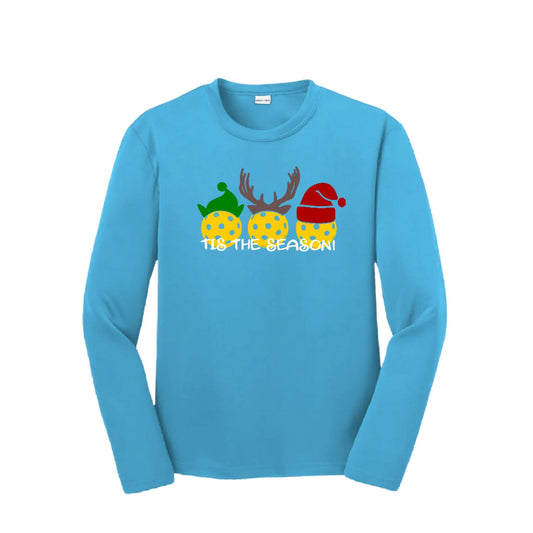 Tis the Season | Youth Long Sleeve Pickleball Performance T-Shirts | 100% Polyester