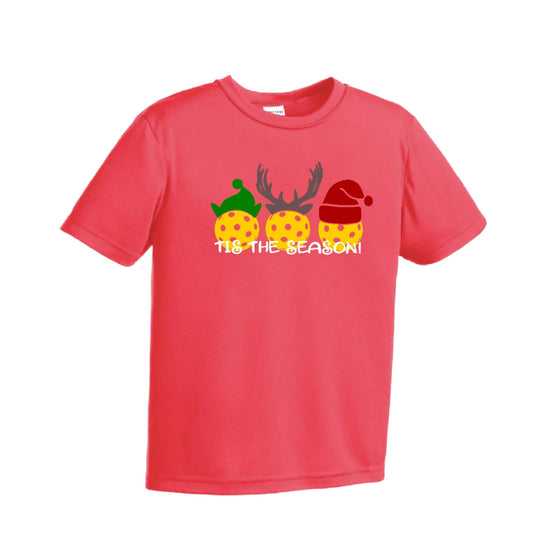 Tis the Season | Youth Short Sleeve Pickleball Performance T-Shirts | 100% Polyester
