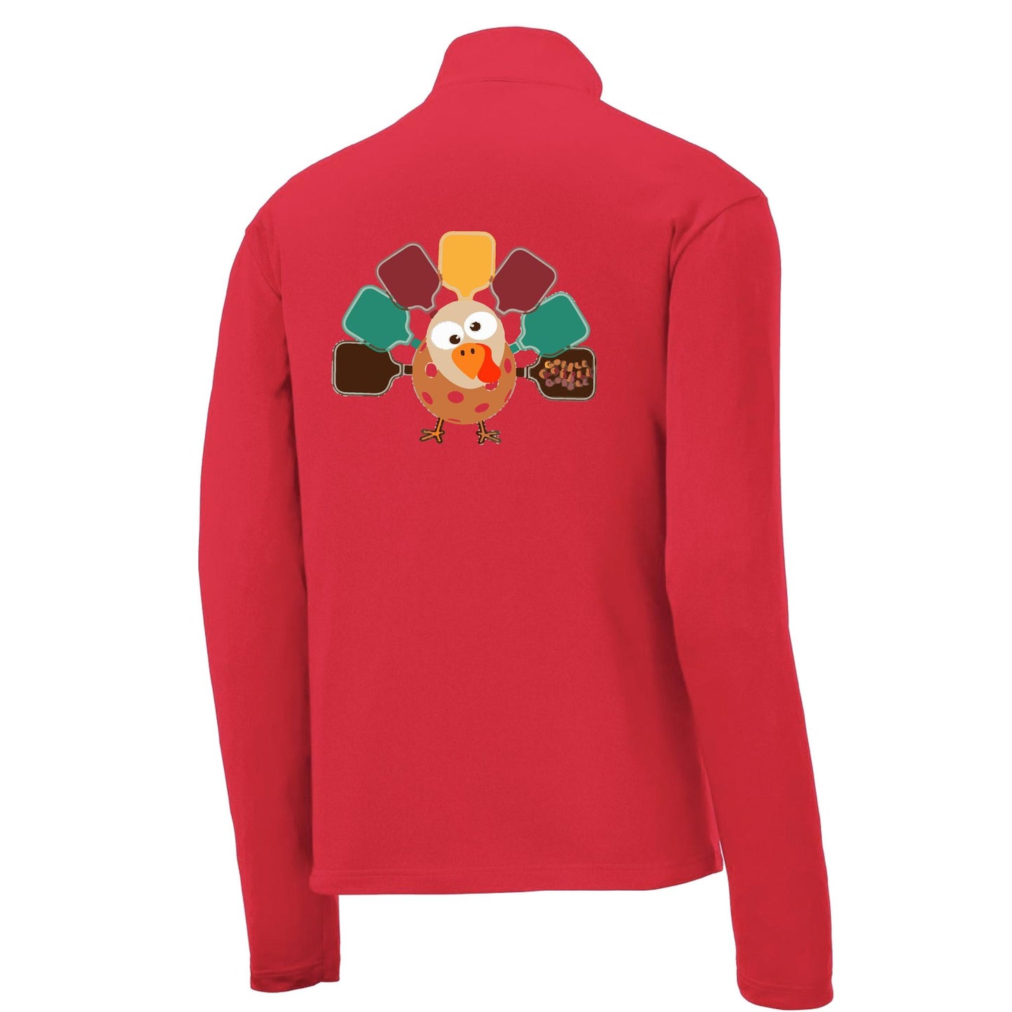 Turkey Pickleball | Men's 1/4 Zip Long Sleeve Pullover Athletic Performance Shirt | 100% Polyester