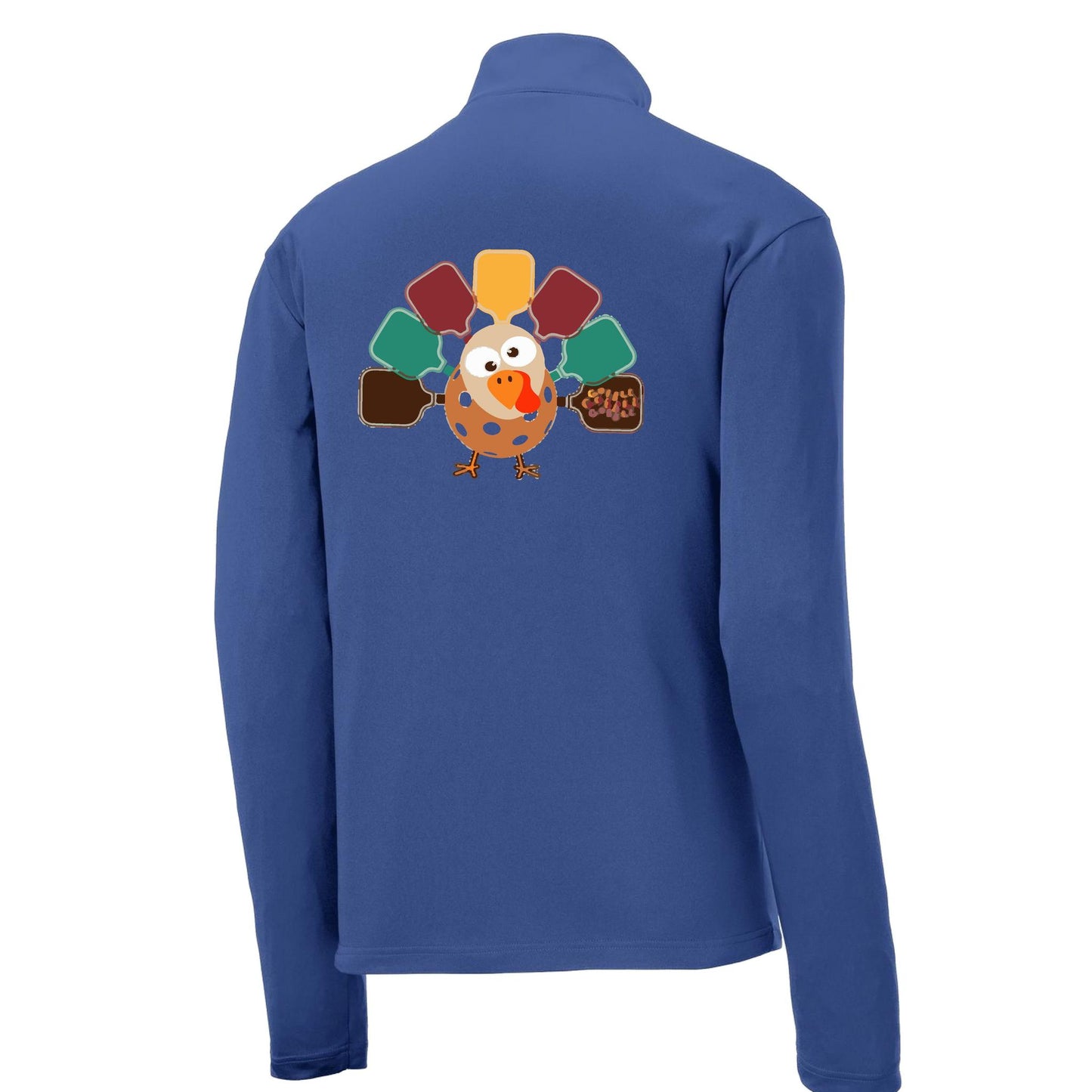 Turkey Pickleball | Men's 1/4 Zip Long Sleeve Pullover Athletic Performance Shirt | 100% Polyester
