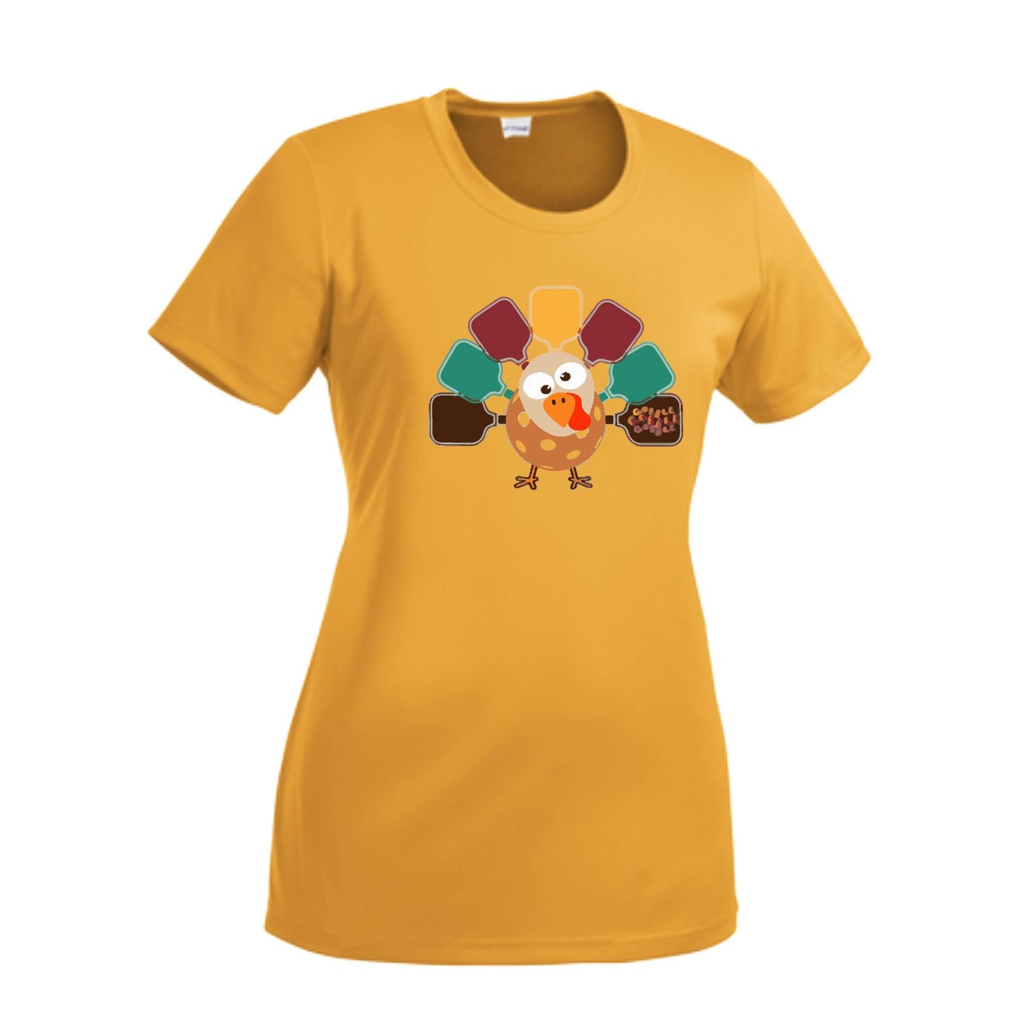 Turkey Pickleball | Women’s Short Sleeve Crewneck Pickleball Performance T-Shirts | 100% Polyester