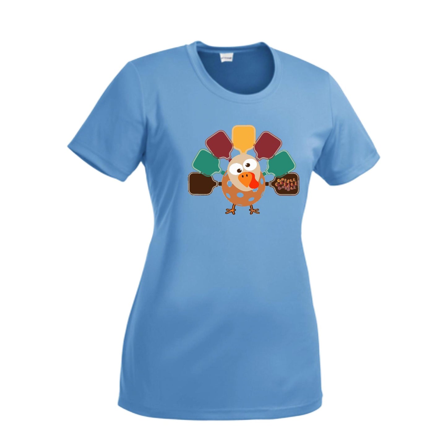 Turkey Pickleball | Women’s Short Sleeve Crewneck Pickleball Performance T-Shirts | 100% Polyester