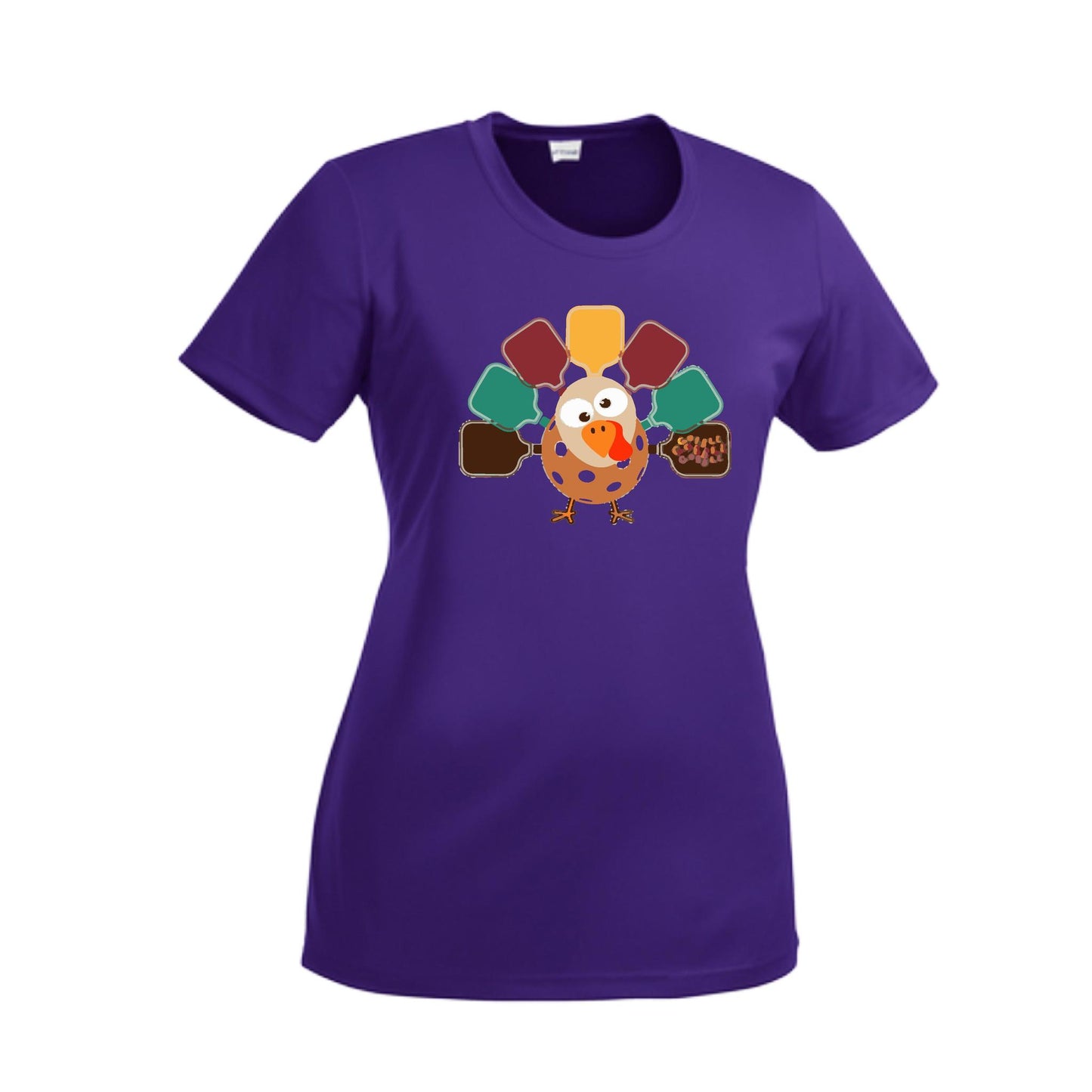 Turkey Pickleball | Women’s Short Sleeve Crewneck Pickleball Performance T-Shirts | 100% Polyester