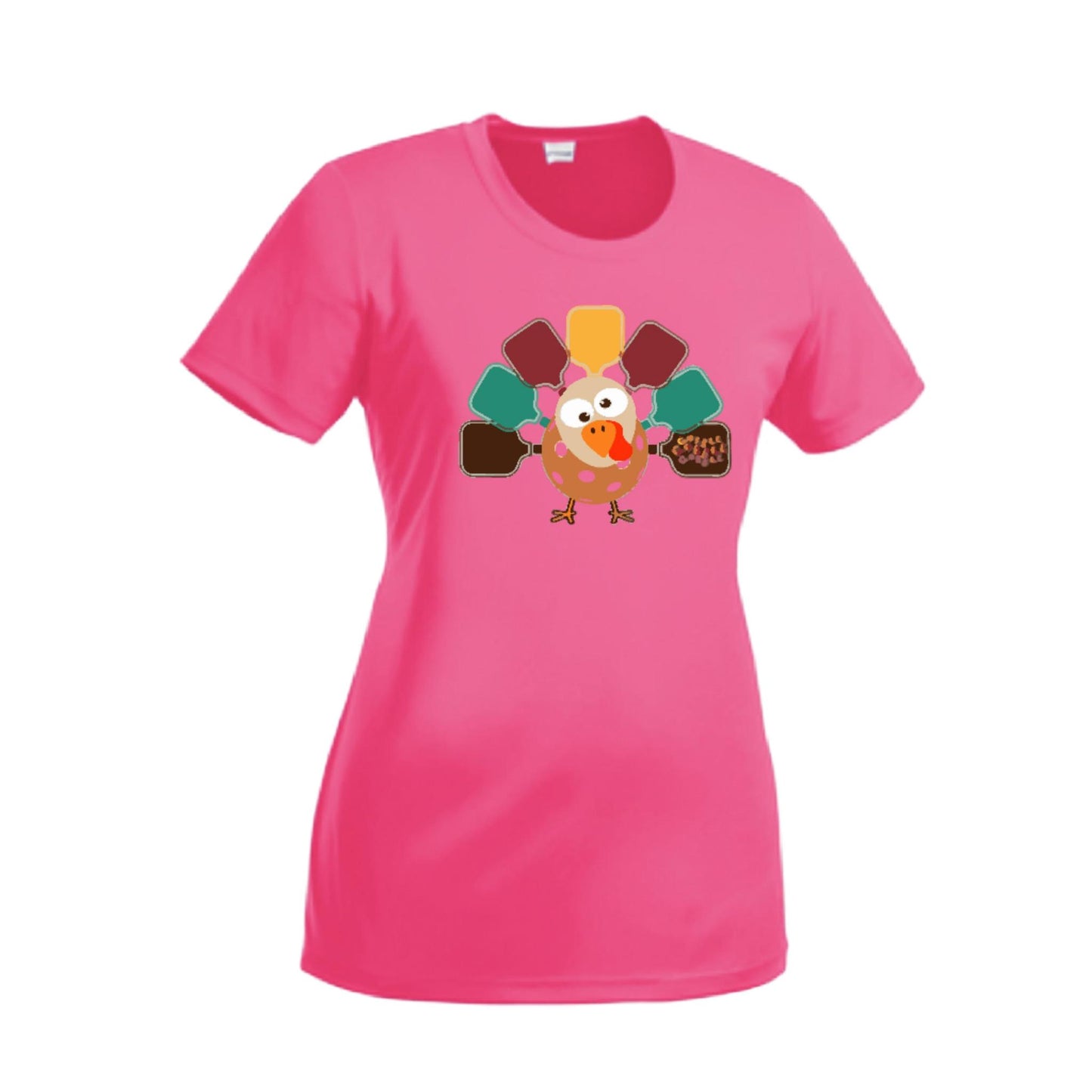 Turkey Pickleball | Women’s Short Sleeve Crewneck Pickleball Performance T-Shirts | 100% Polyester