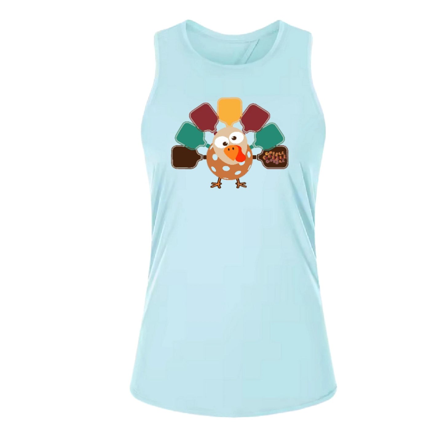 Turkey Pickleball | Women's Split Back or Tied Back Pickleball Performance Tank | 80/20 Nylon Spandex Mix