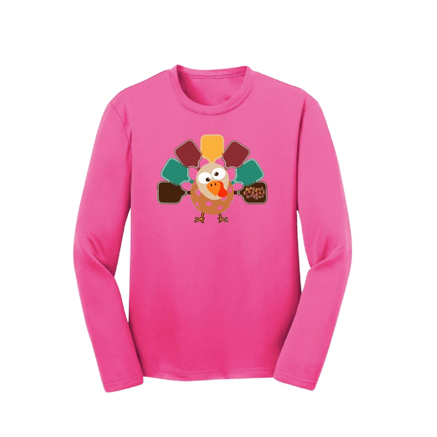 Turkey Pickleball | Youth Long Sleeve Pickleball Performance T-Shirts | 100% Polyester