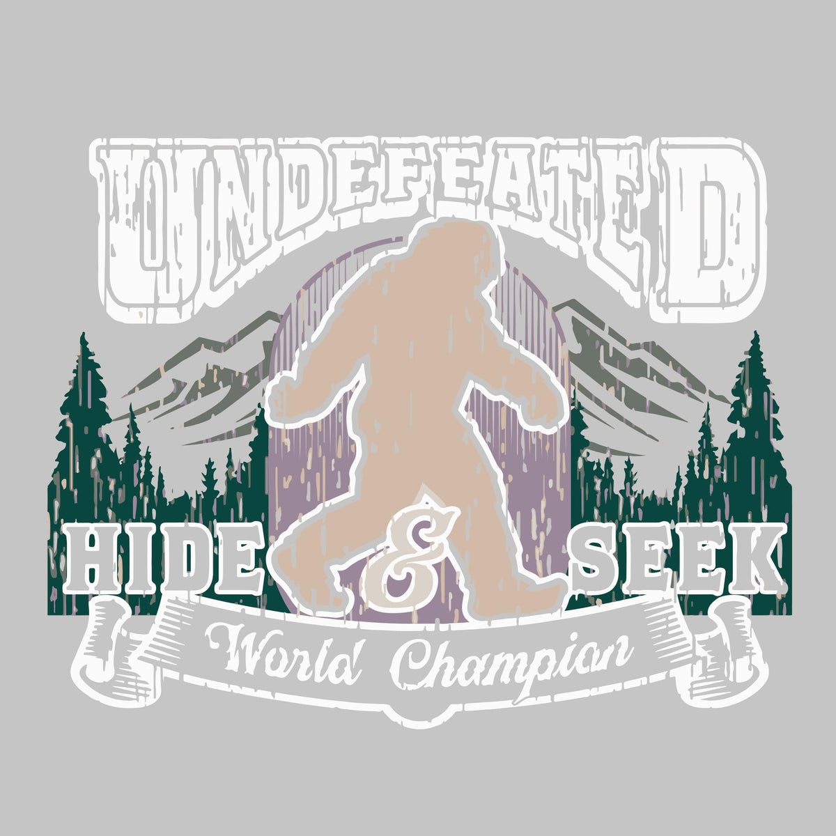 Undefeated Hide & Seek World Champion | Youth Long Sleeve Camping T-Shirts | 100% Polyester
