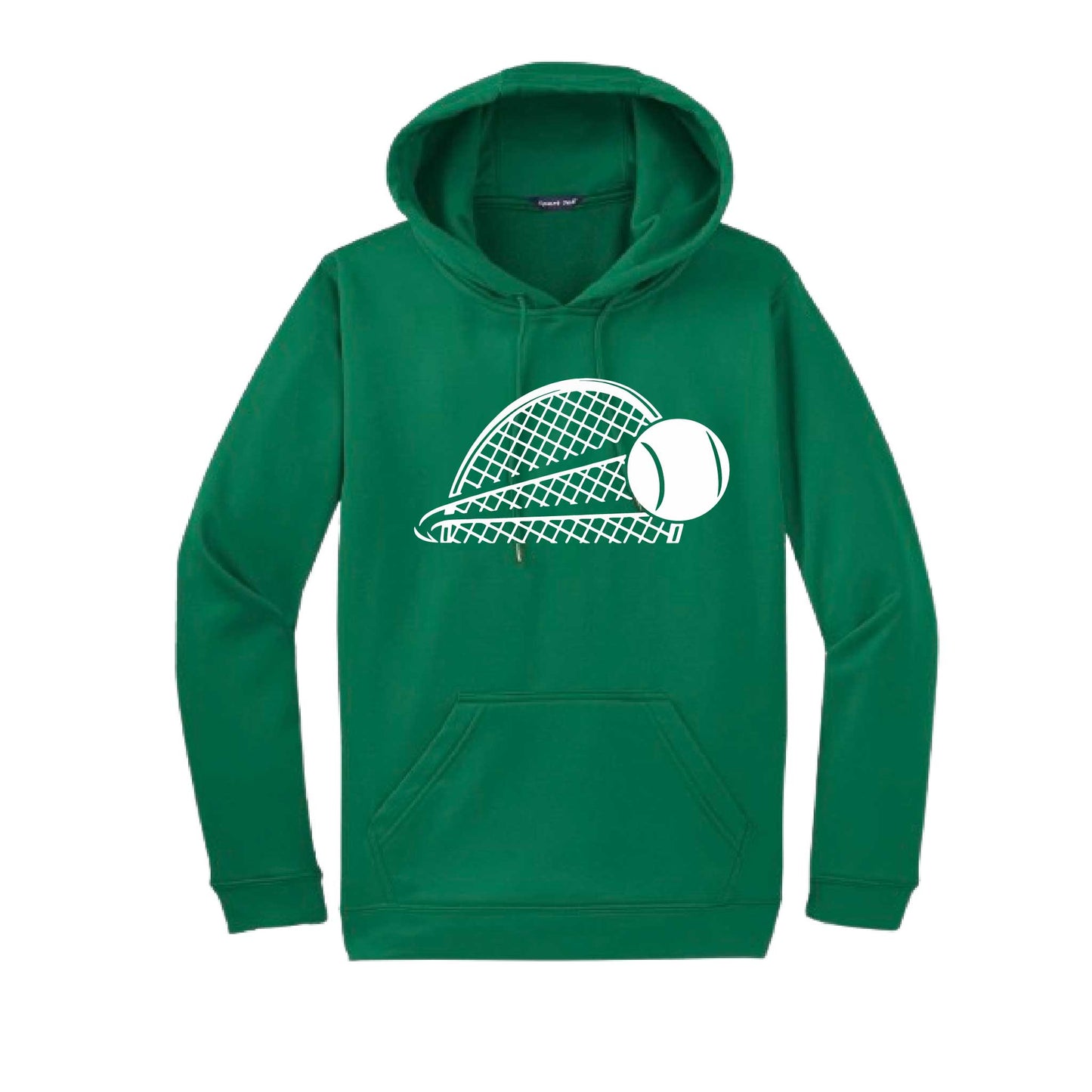 Tennis Half Racquet | Unisex Hoodie Athletic Tennis Sweatshirt | 50% Cotton/50% Polyester
