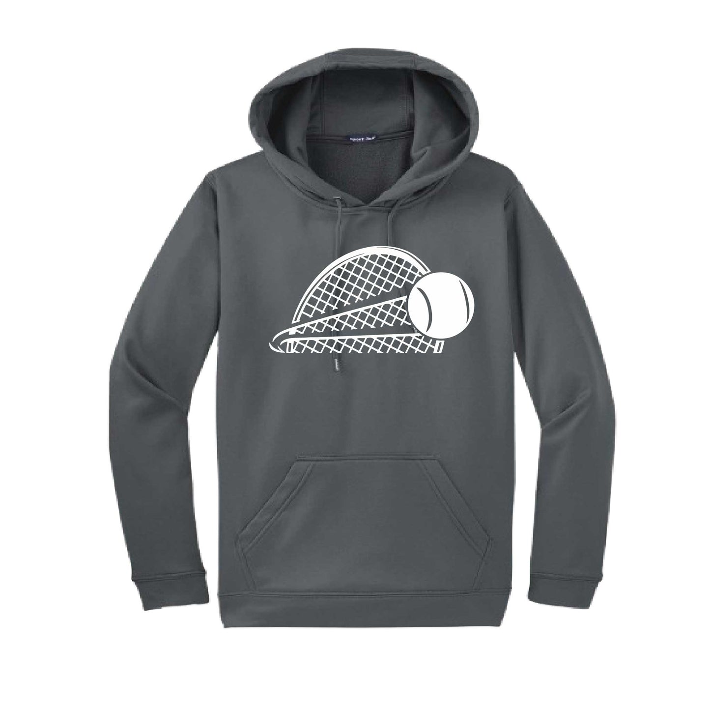 Tennis Half Racquet | Unisex Hoodie Athletic Tennis Sweatshirt | 50% Cotton/50% Polyester